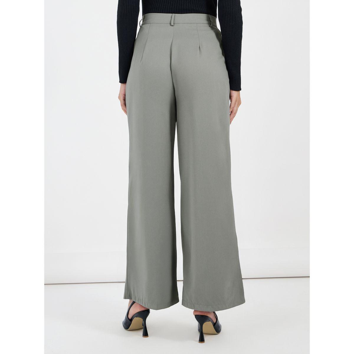 بنطال بأرجل واسعة وخصر عالي مع كسرات-women-clothing-bottoms-trousers-image-4