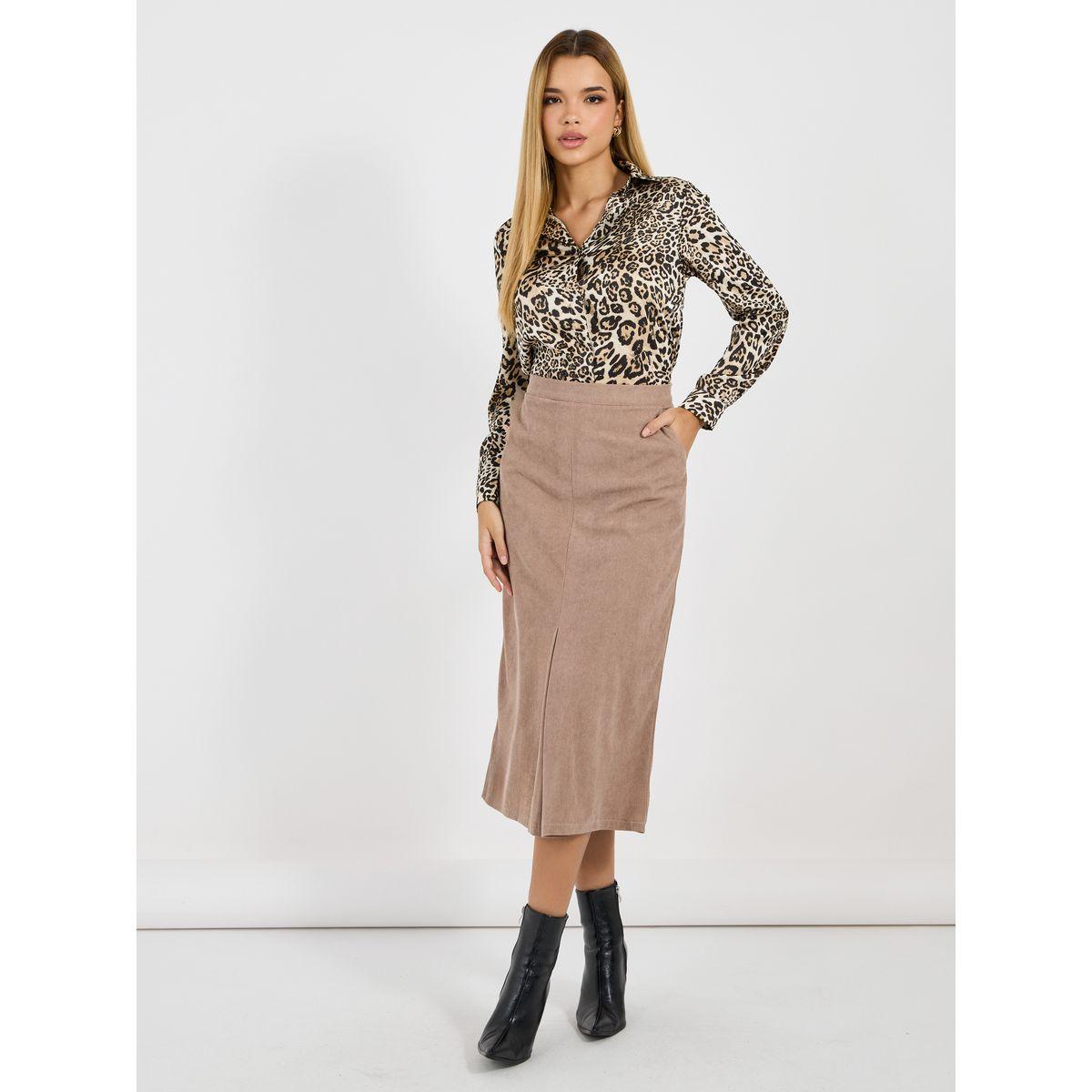 تنورة ميدي كوردروي مع سحَّاب غلق مخفي-women-clothing-bottoms-skirts-image-1
