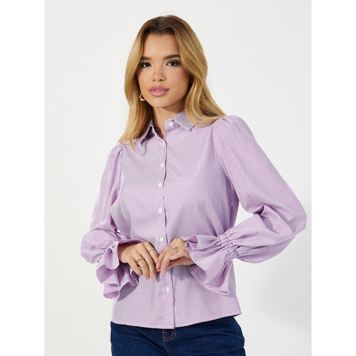 Styli Striped Regular Fit Long Sleeve Shirt-women-clothing-shirtsandblouses-shirts-image-1