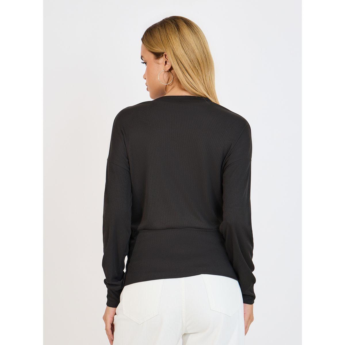 Styli Side Button Detail Wrap Front Knit Top-women-clothing-shirtsandblouses-blouses-image-4