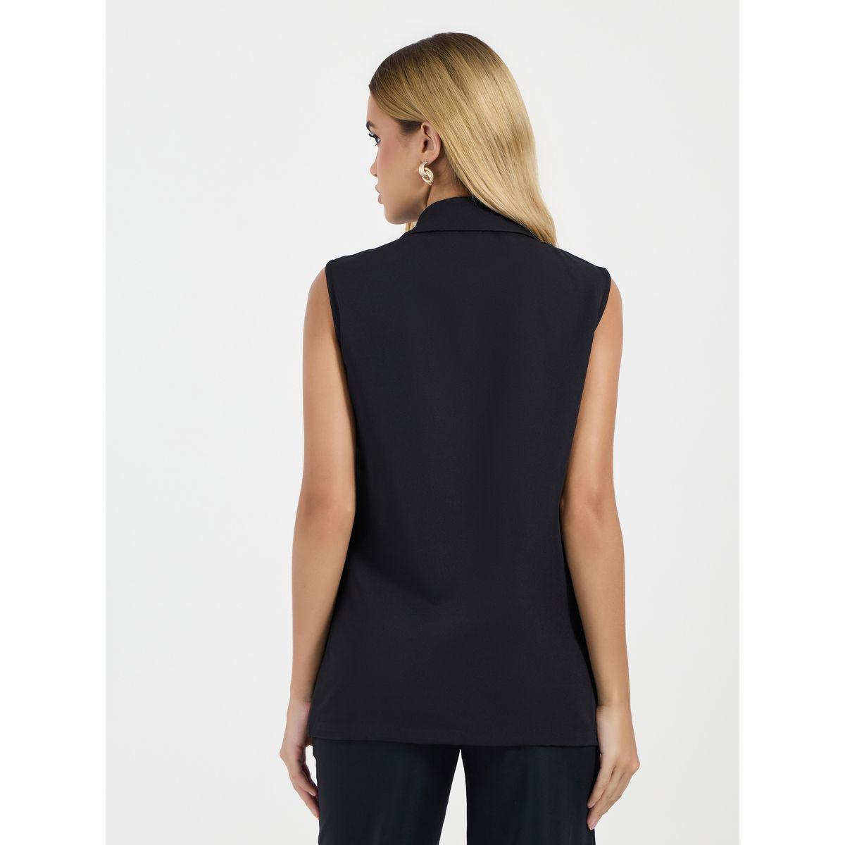 Styli Notch Collar Longline Wrap Waist Coat-women-clothing-shirtsandblouses-blouses-image-4