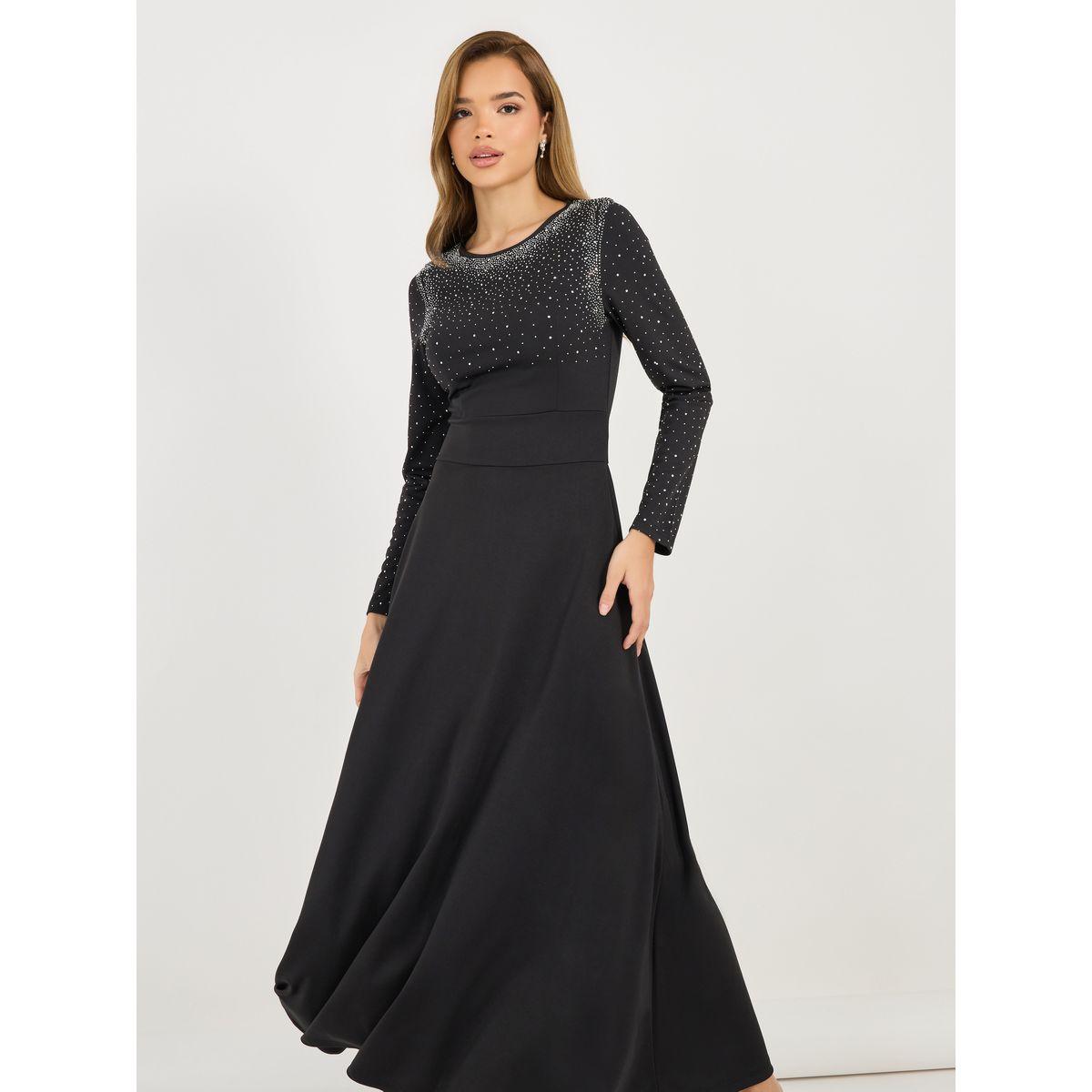 Styli Embellished Long Sleeves A-Line Maxi Dress-women-clothing-dresses-image-2