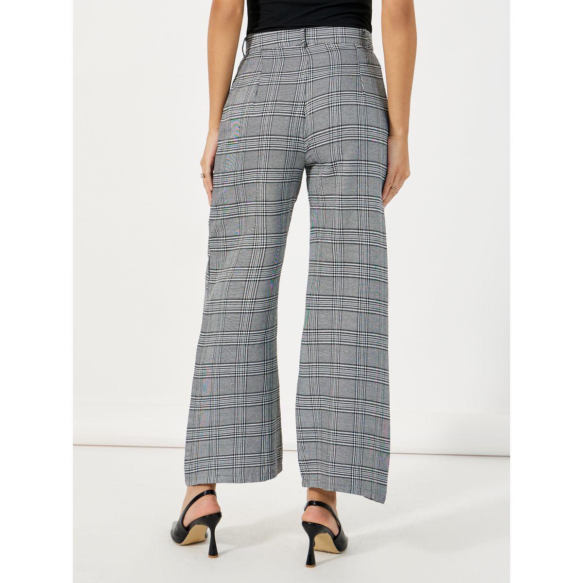 Styli Checked High Rise Wide Leg Trousers-women-clothing-bottoms-trousers-image-4