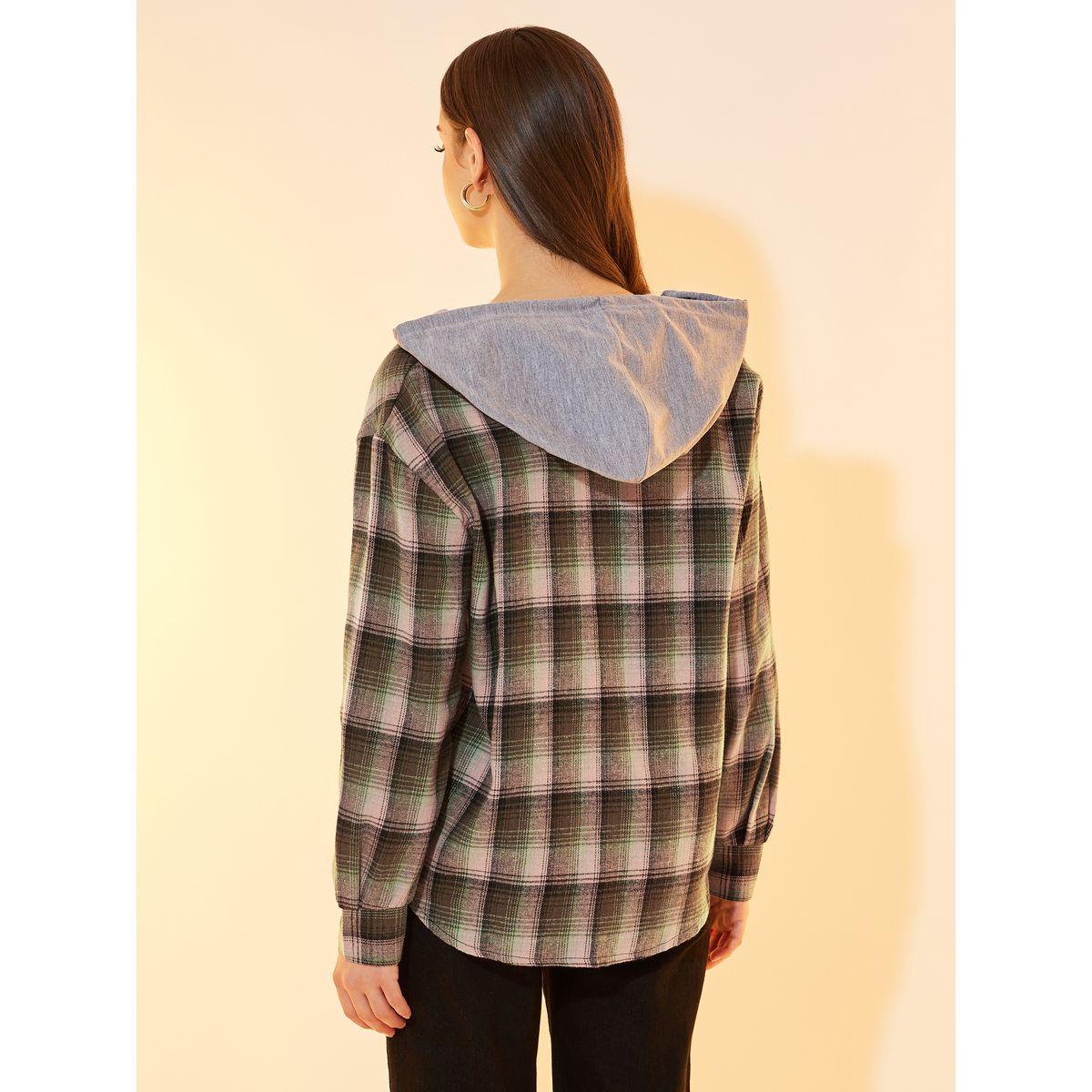 جاكيت مطبع بنمط مربعات مع جيوب-women-winterwear-coatsandjackets-jackets-image-1