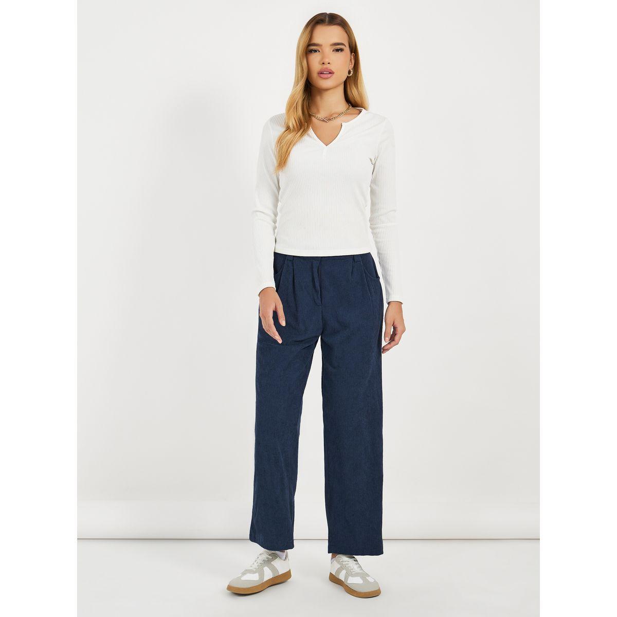 Styli High Rise Corduroy Pants-women-clothing-bottoms-trousers-image-1