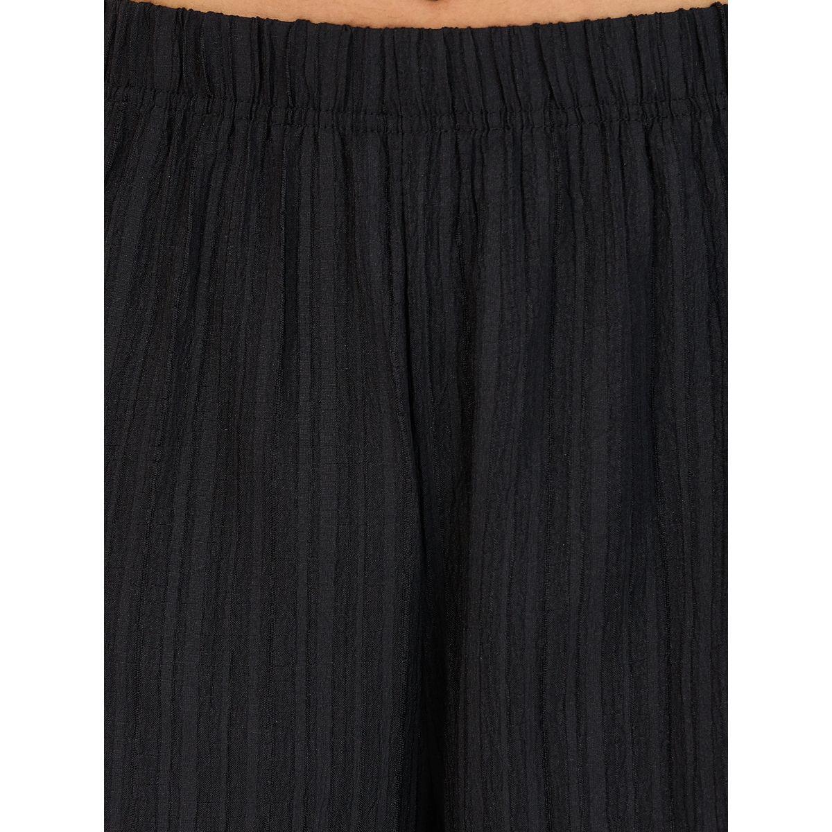 بنطال بالازو بتفاصيل بارزة الملمس وخصر مطاطي-women-clothing-bottoms-trousers-image-3