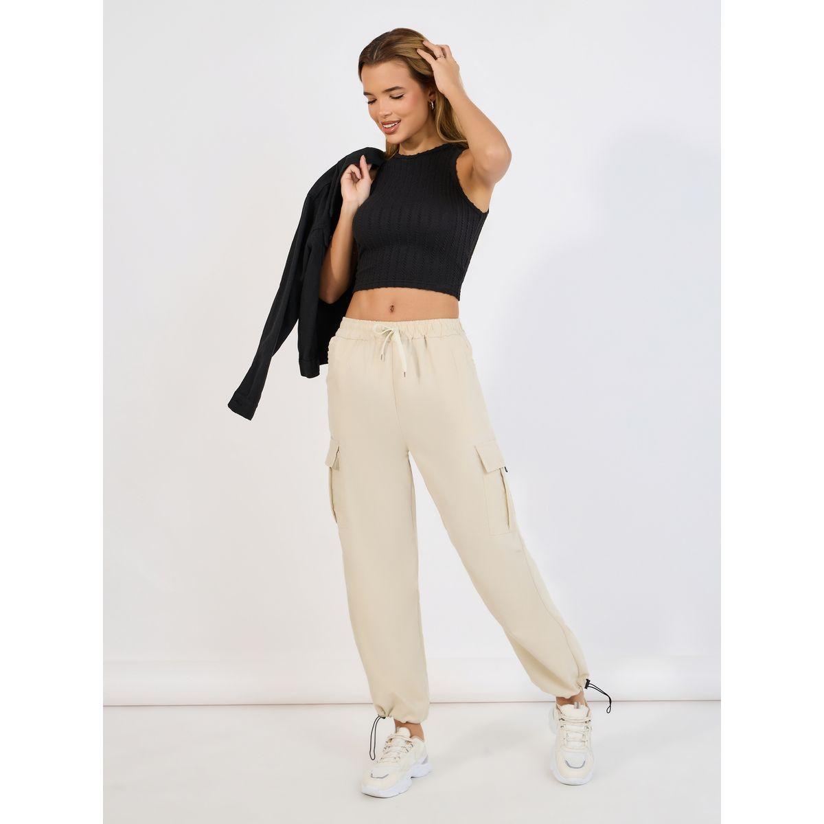 Styli Relaxed Fit Cargo Pants with Toggle Cuff-women-clothing-bottoms-trousers-image-1