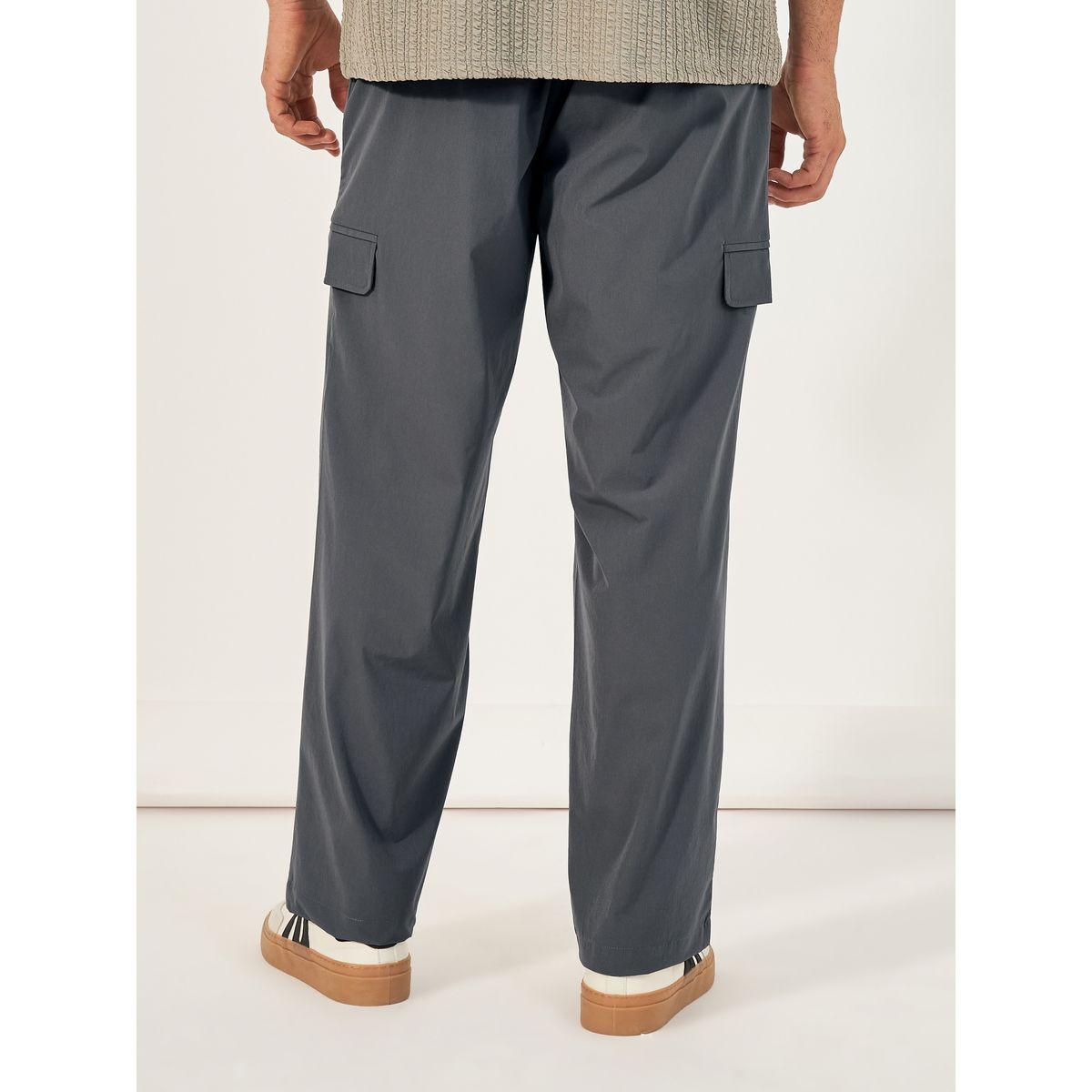بنطال كارجو سادة بقصة مريحة-men-clothing-bottoms-trousersandchinos-trousers-image-4