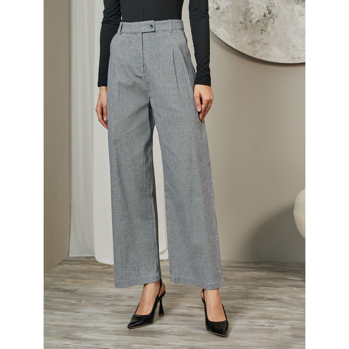 بنطال بأرجل واسعة وخصر عالي مع كسرات-women-clothing-bottoms-trousers-image-2