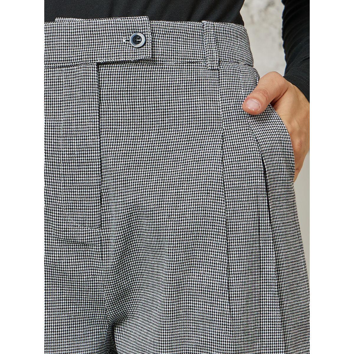 بنطال بأرجل واسعة وخصر عالي مع كسرات-women-clothing-bottoms-trousers-image-3