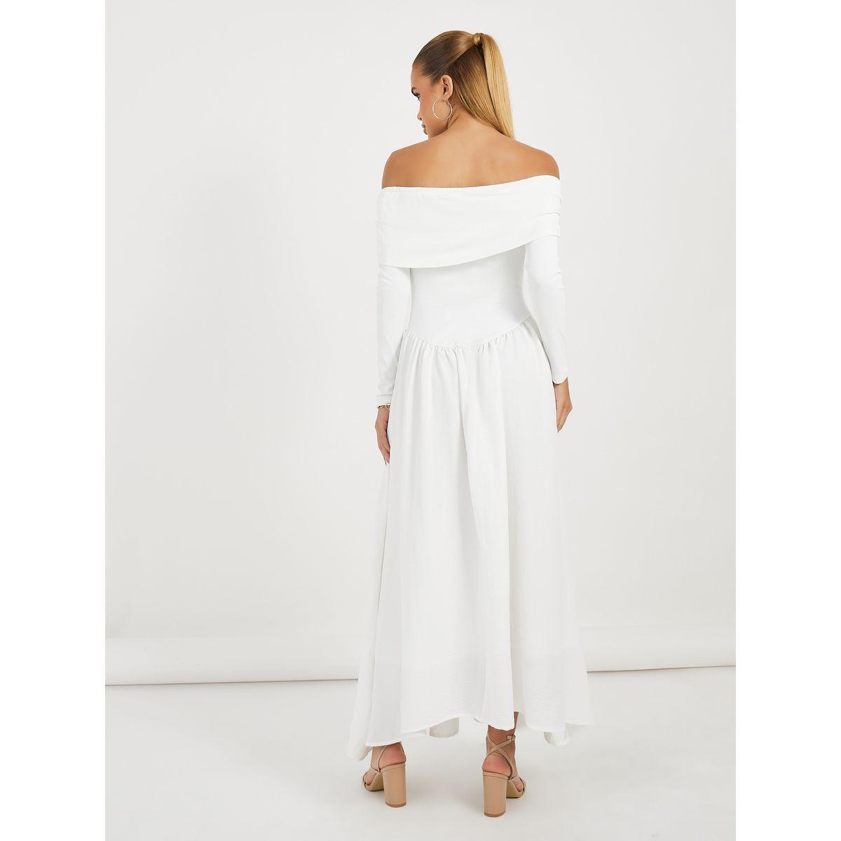 فستان طويل بتفاصيل مضلعة وأكتاف مكشوفة-women-clothing-dresses-image-4