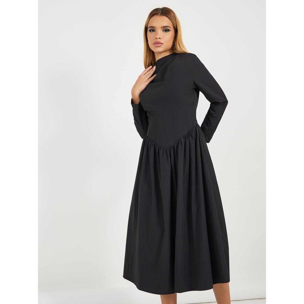 فستان ميدي مزين بكسرات مع أكمام طويلة-women-clothing-dresses-image-5