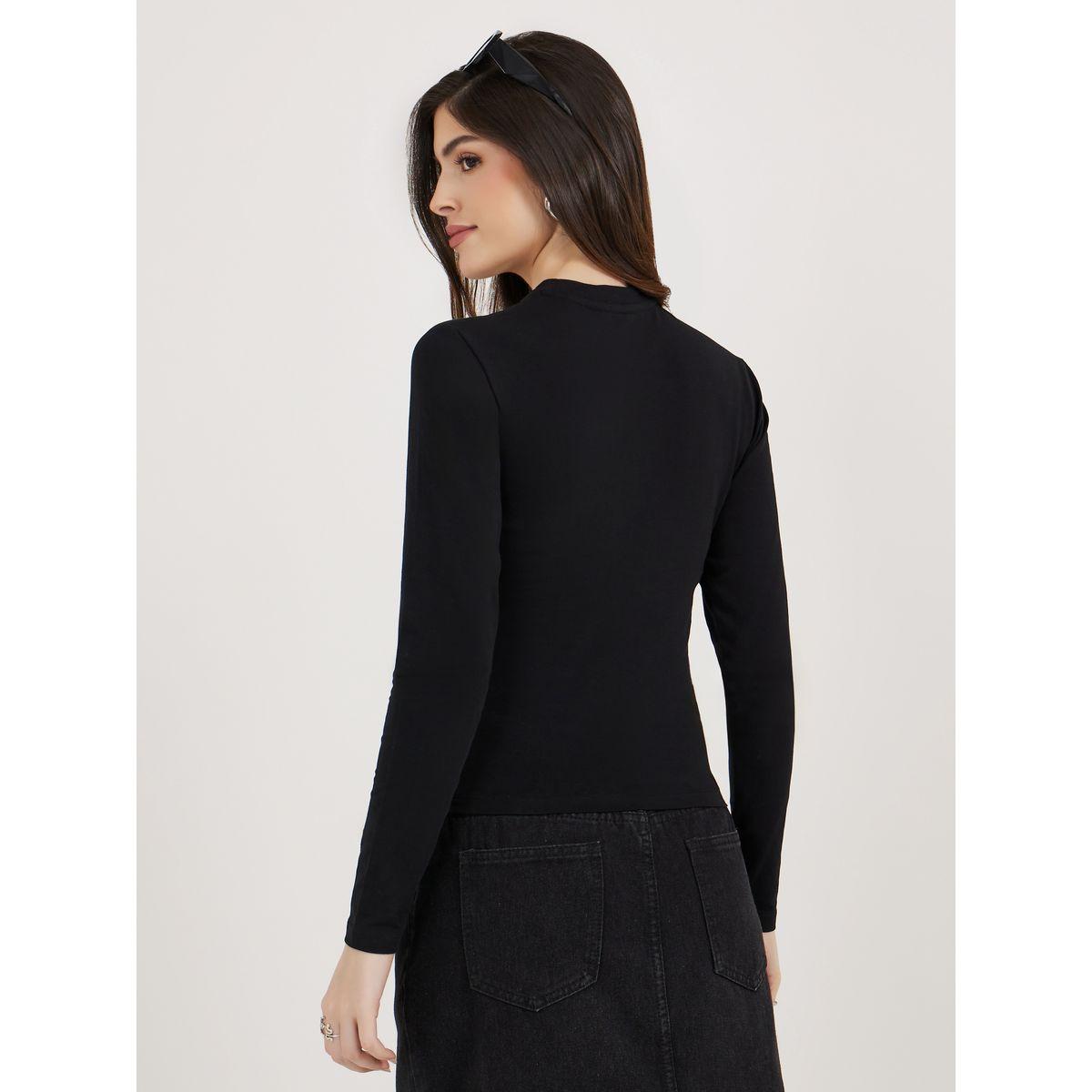 Embellished Long Sleeve Fitted Regular Fit T-Shirtâ€‹-women-clothing-tshirts-image-4