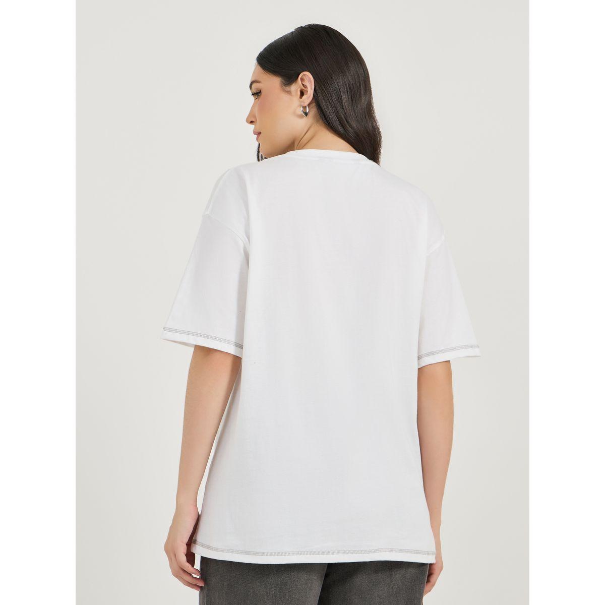 تيشيرت فضفاض بطبعة جرافيك وأكمام قصيرة-women-clothing-tshirts-image-4