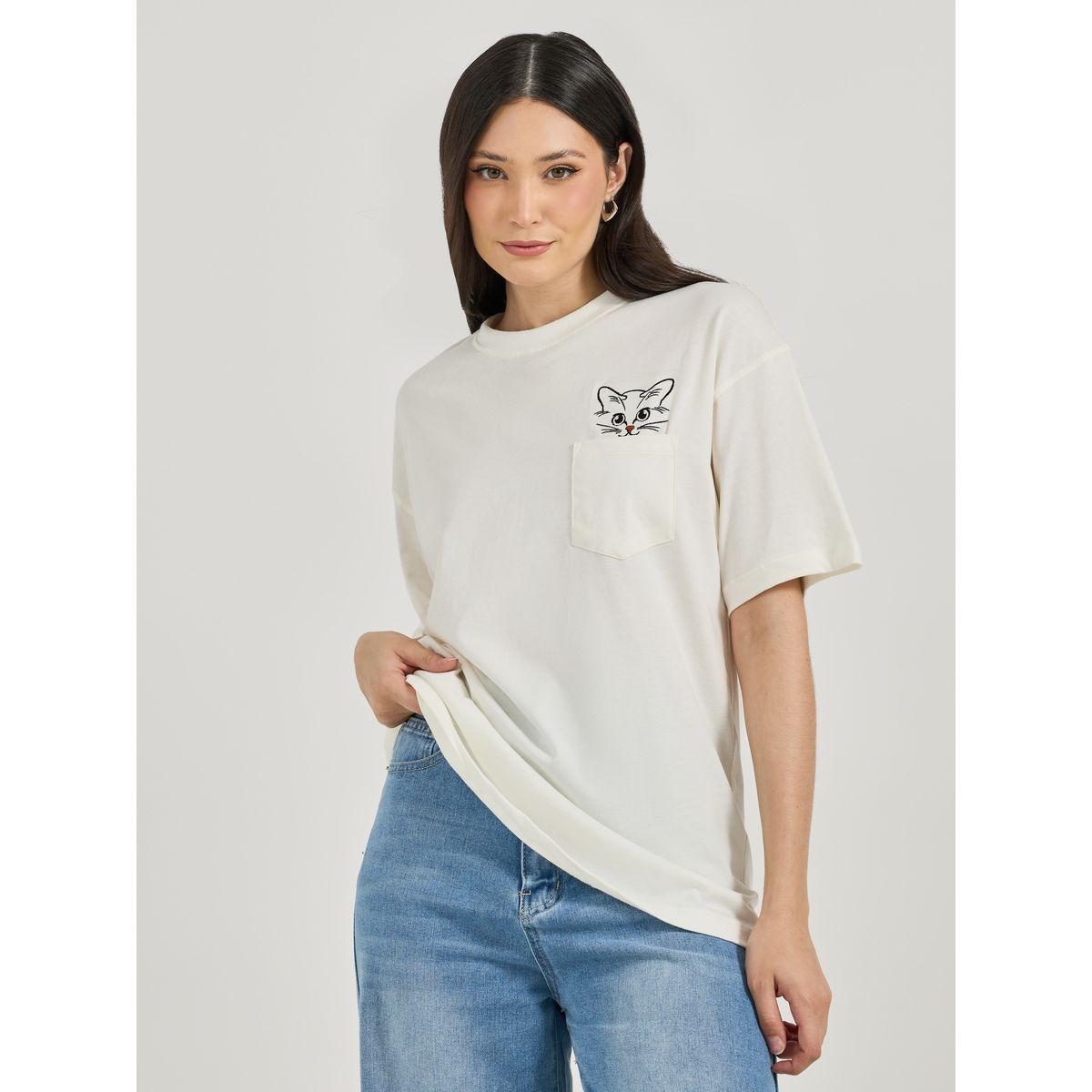 Graphic Print Oversized T-Shirt with Pocket Detail-women-clothing-tshirts-image-1