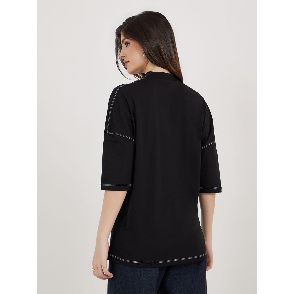 Styli Oversized Slogan Print Exaggerated Sleeves T-Shirt-women-clothing-tshirts-image-5