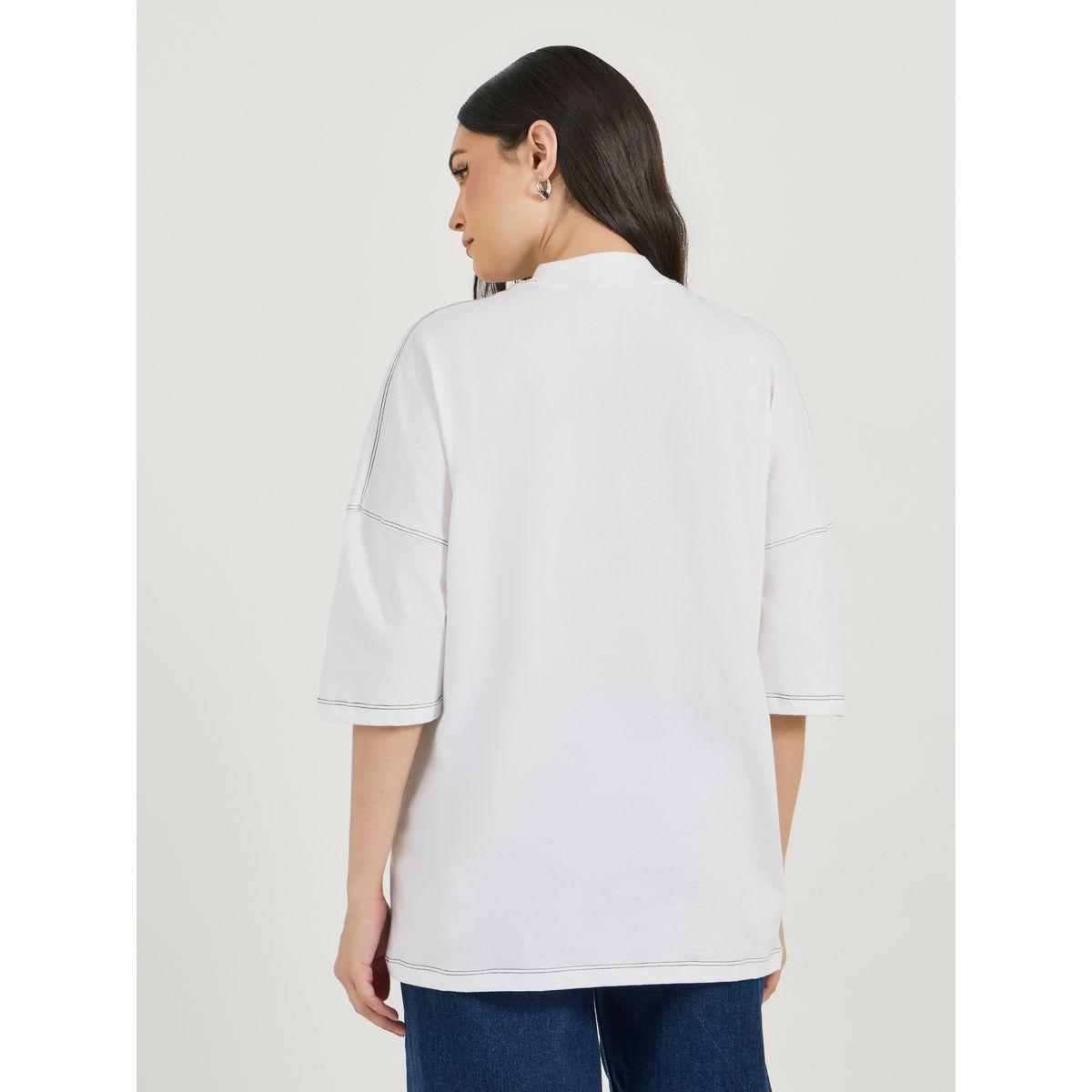 Styli Oversized Slogan Print Exaggerated Sleeves T-Shirt-women-clothing-tshirts-image-4