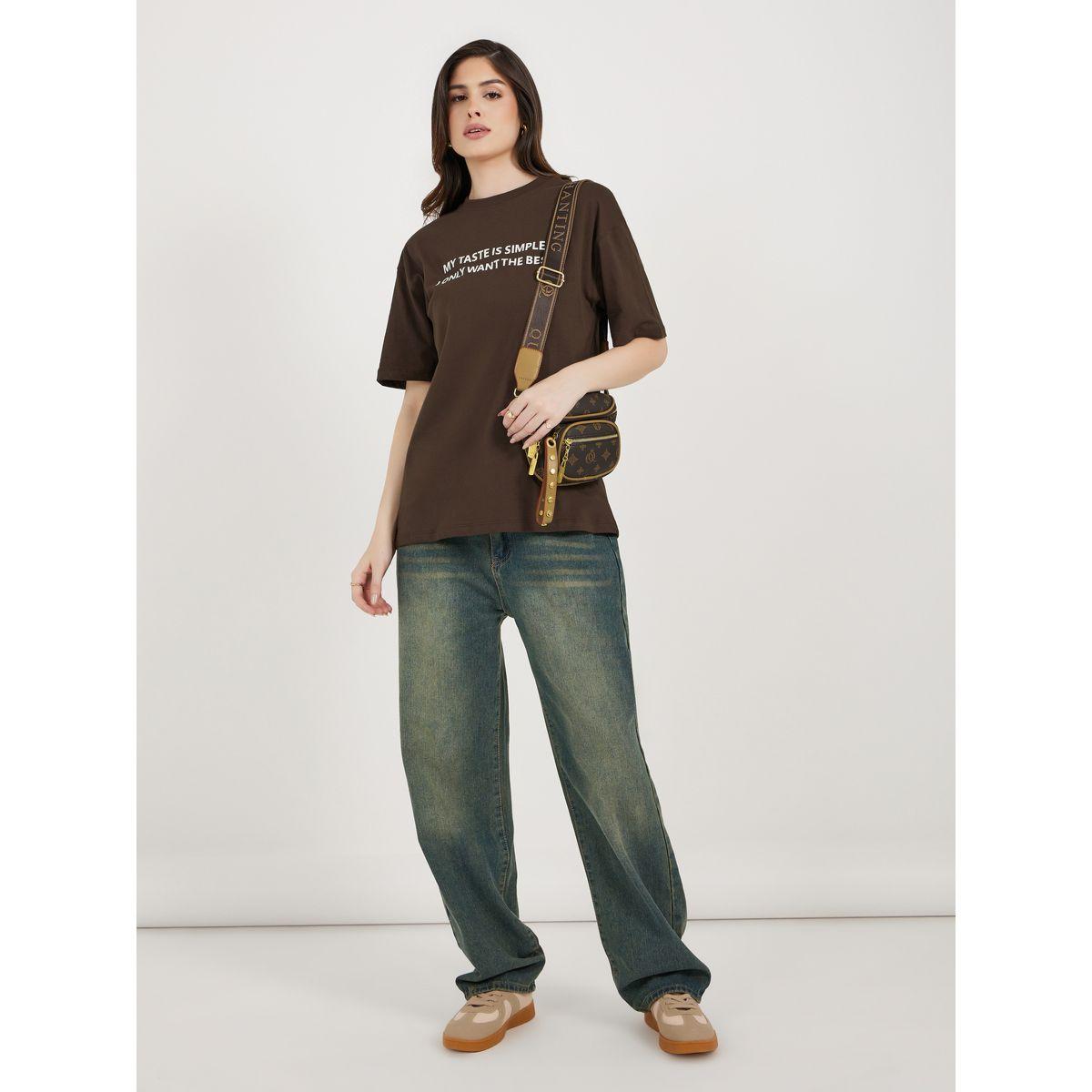 Styli Oversized My Taste Is Simple Slogan Longline T-Shirtâ€‹-women-clothing-tshirts-image-2