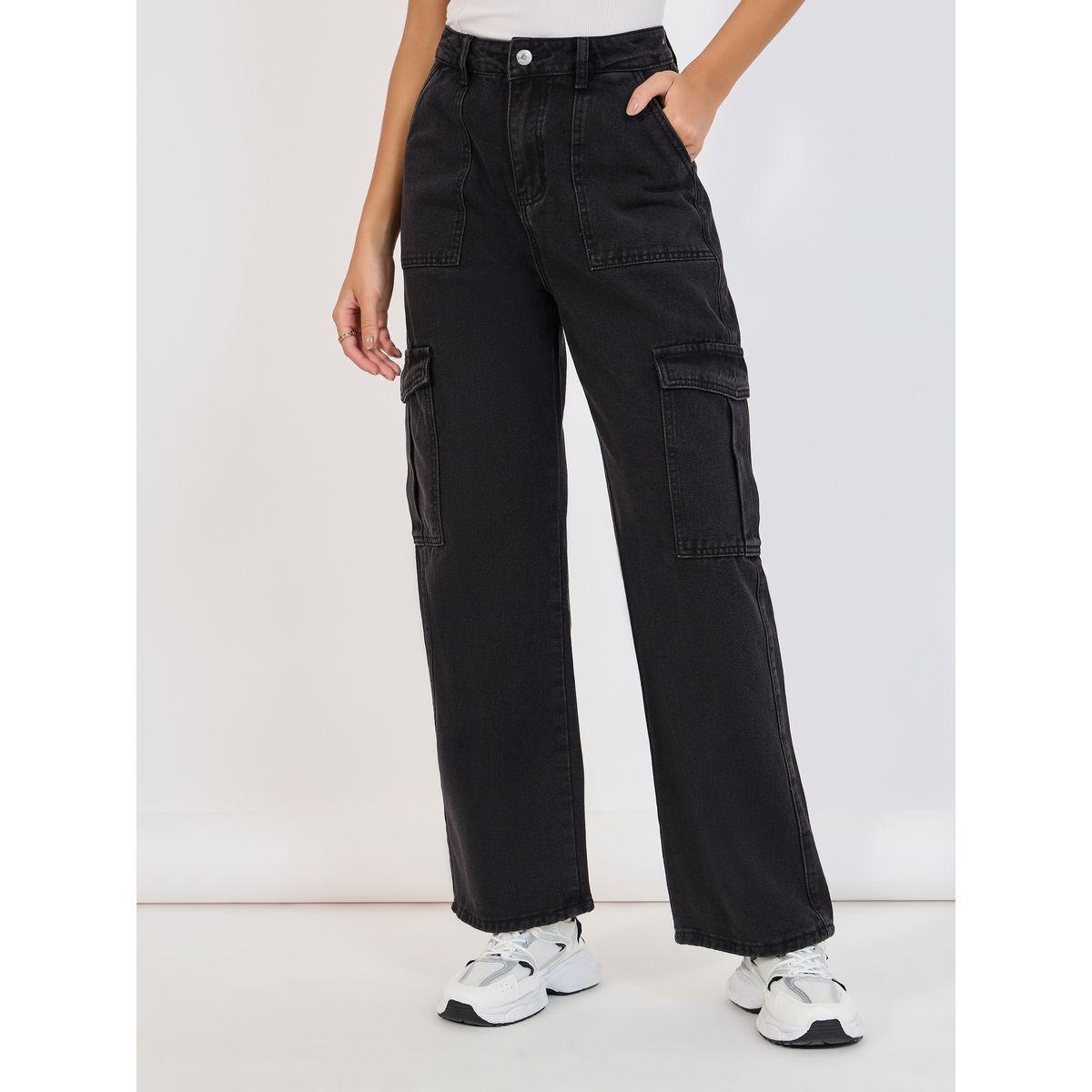 جينز كارجو بأرجل واسعة وخصر عالي-women-clothing-bottoms-jeans-image-2