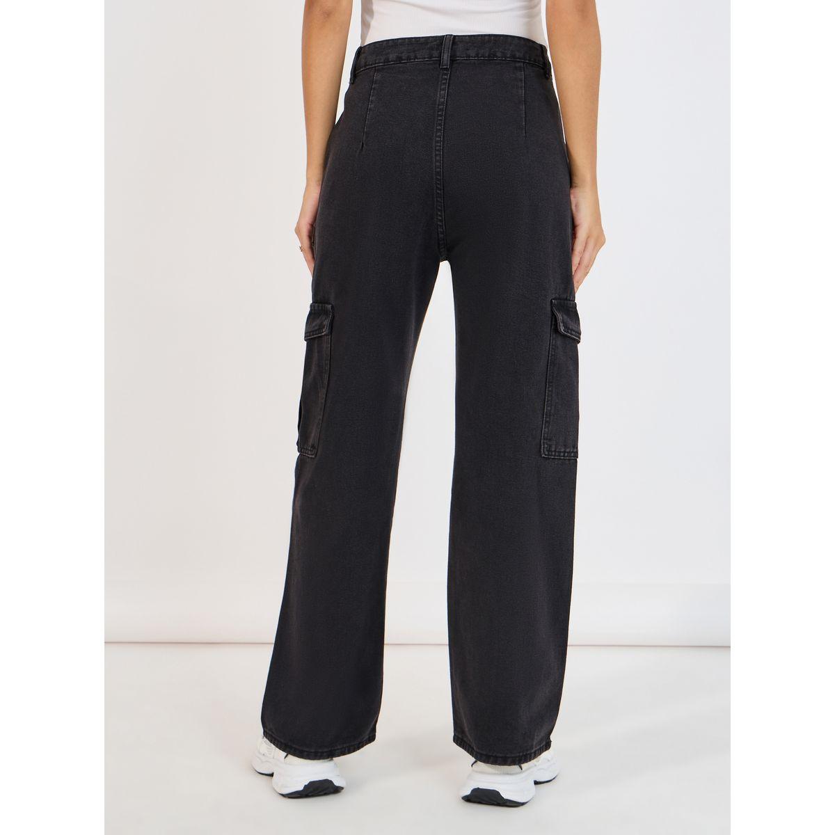 جينز كارجو بأرجل واسعة وخصر عالي-women-clothing-bottoms-jeans-image-4