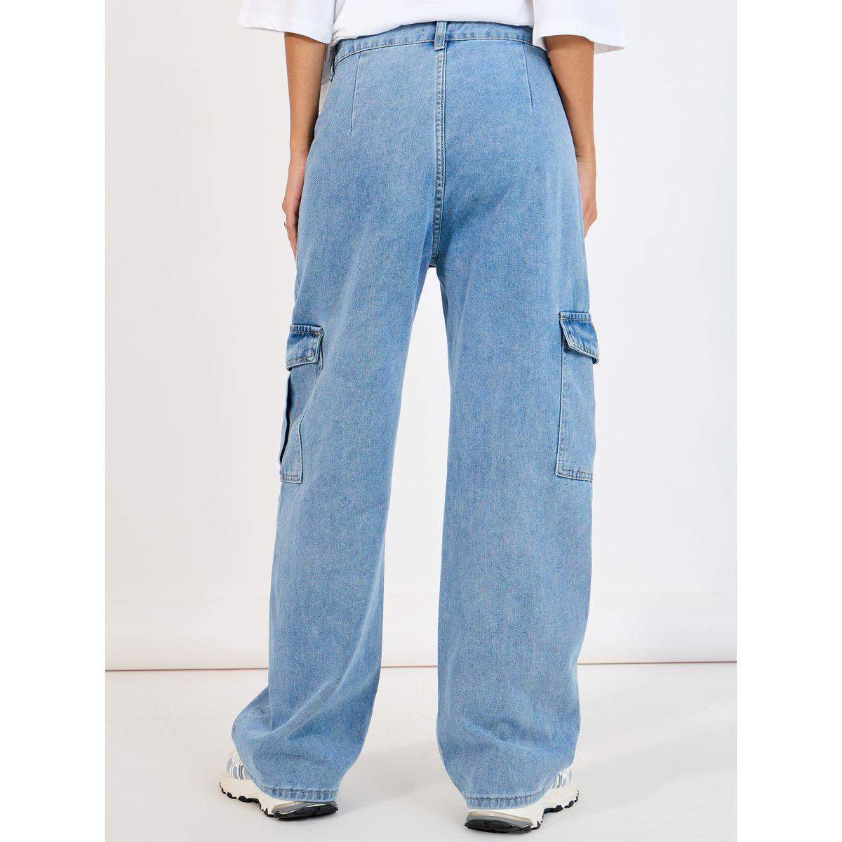 Styli High Rise Wide Leg Flap Pocket Cargo Jeans-women-clothing-bottoms-jeans-image-4