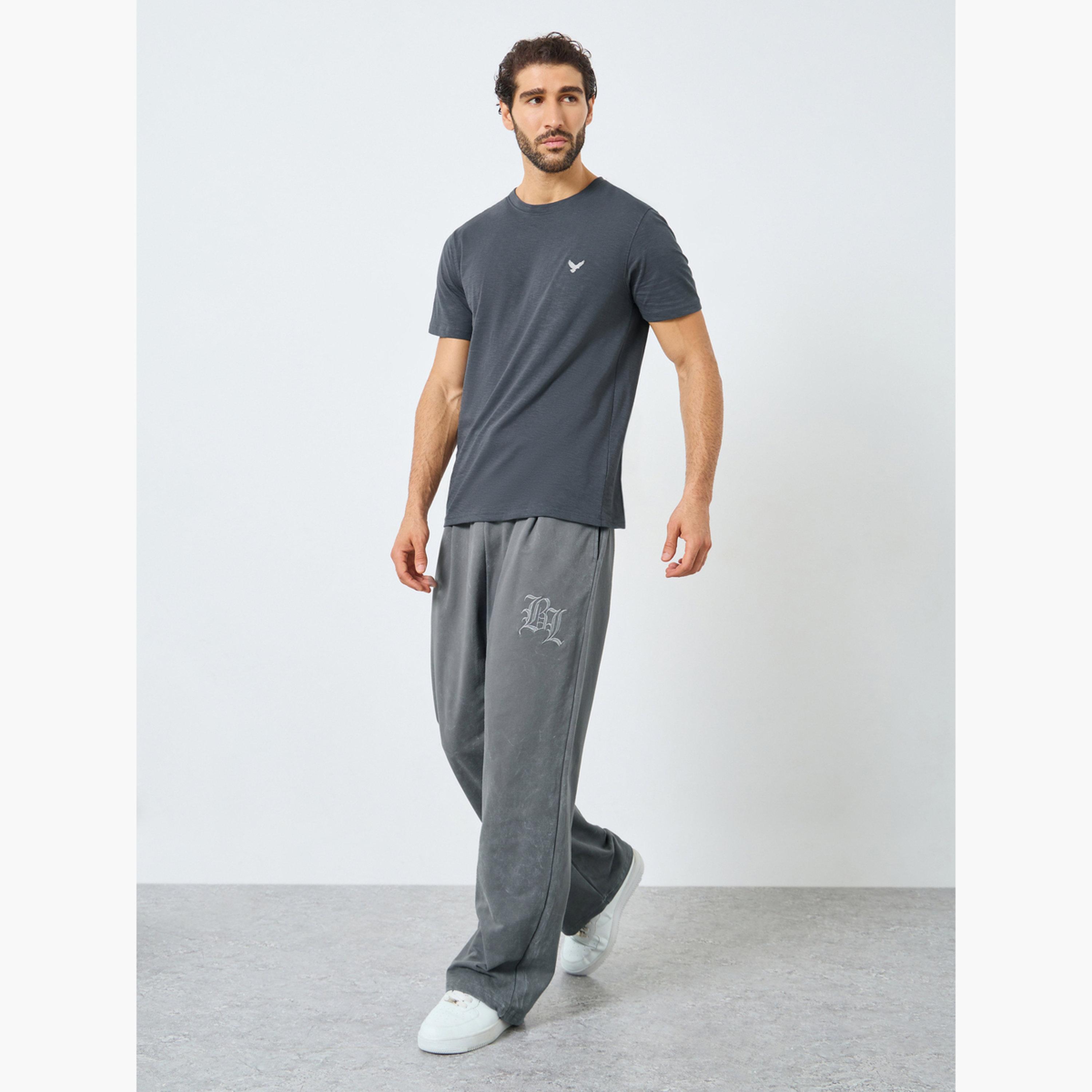 Styli Men Grey Embroidered Eagle Cotton T-Shirt-men-clothing-tshirtsandpolos-tshirts-image-2