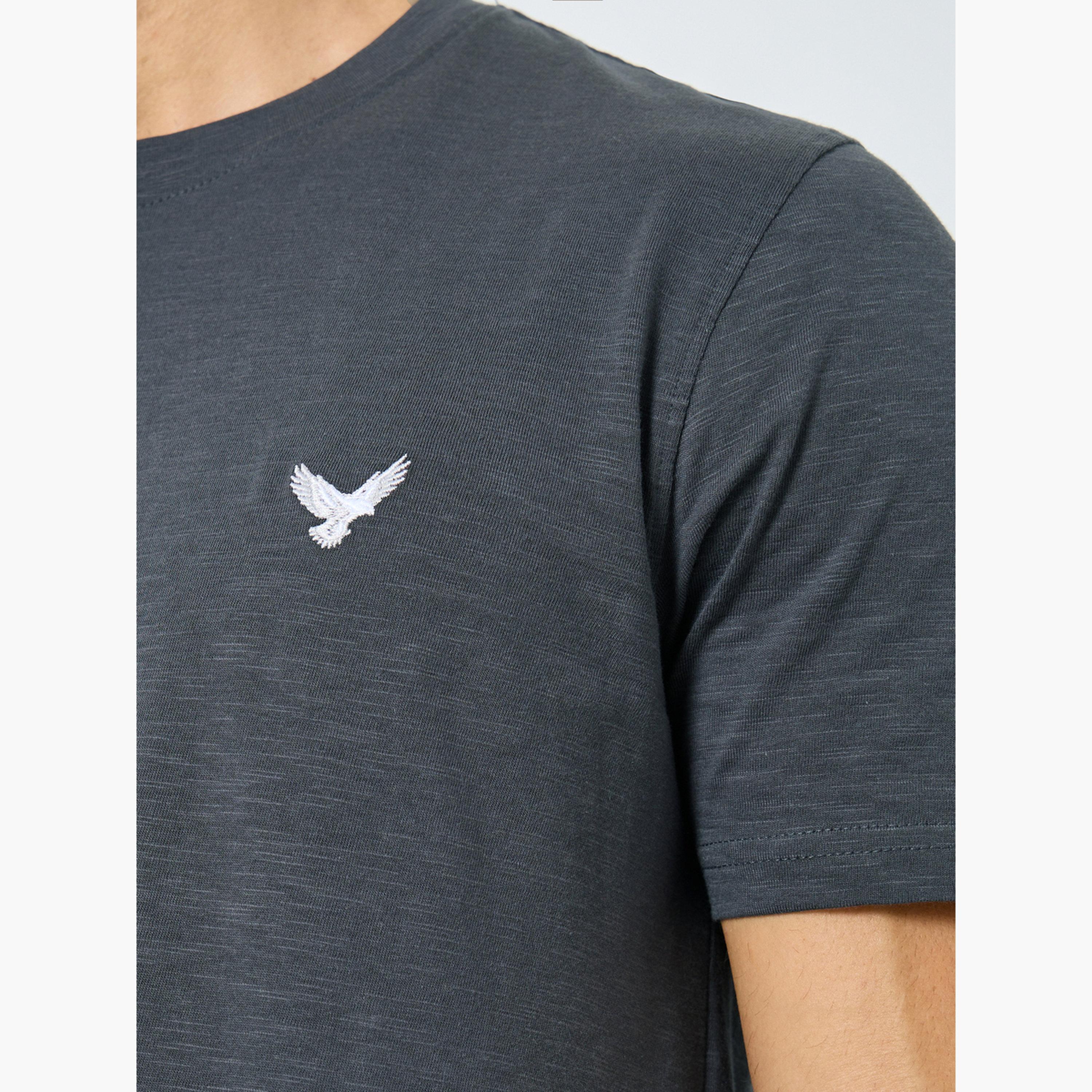Styli Men Grey Embroidered Eagle Cotton T-Shirt-men-clothing-tshirtsandpolos-tshirts-image-3