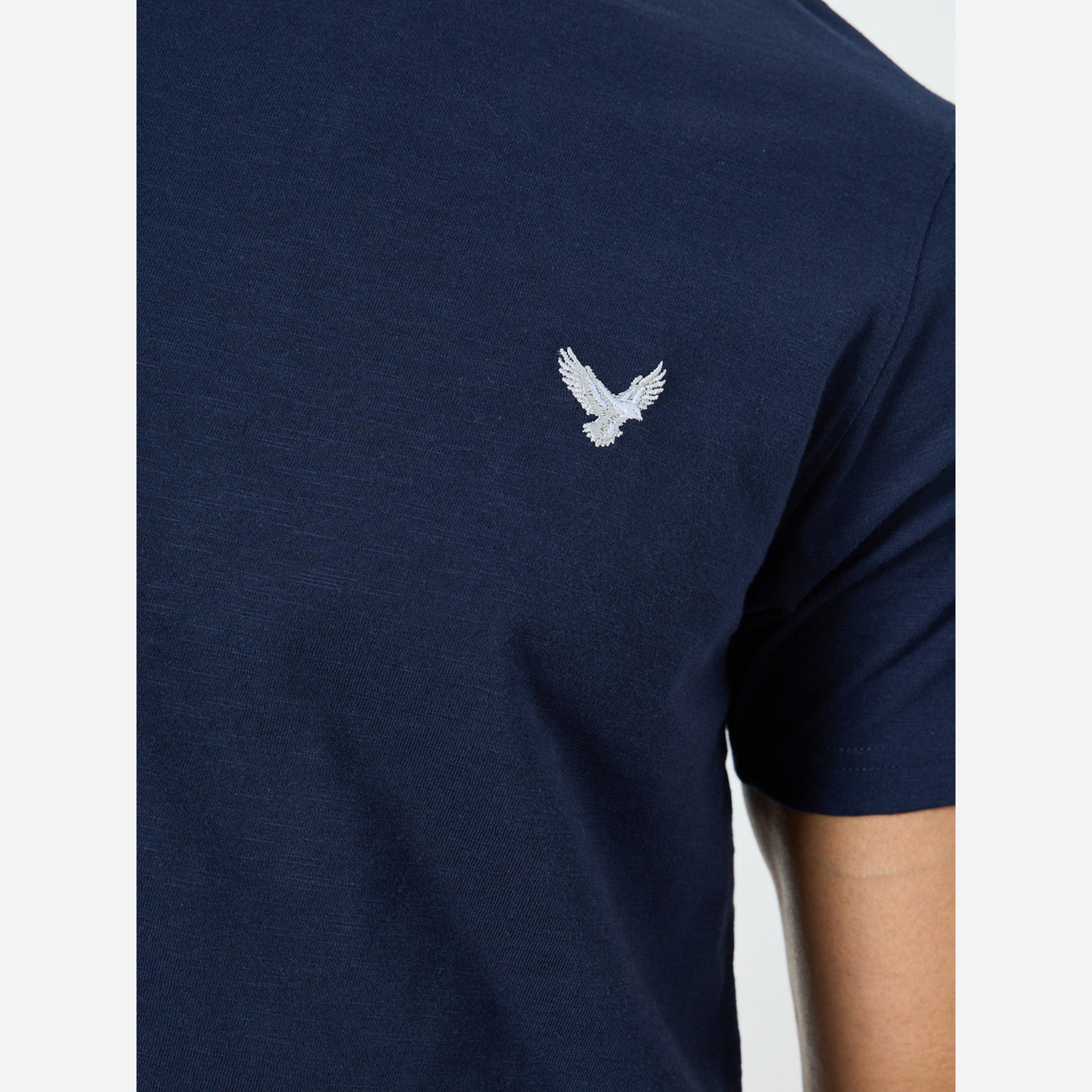 Styli Men Navy Blue Embroidered Eagle Cotton T-Shirt-men-clothing-tshirtsandpolos-tshirts-image-4