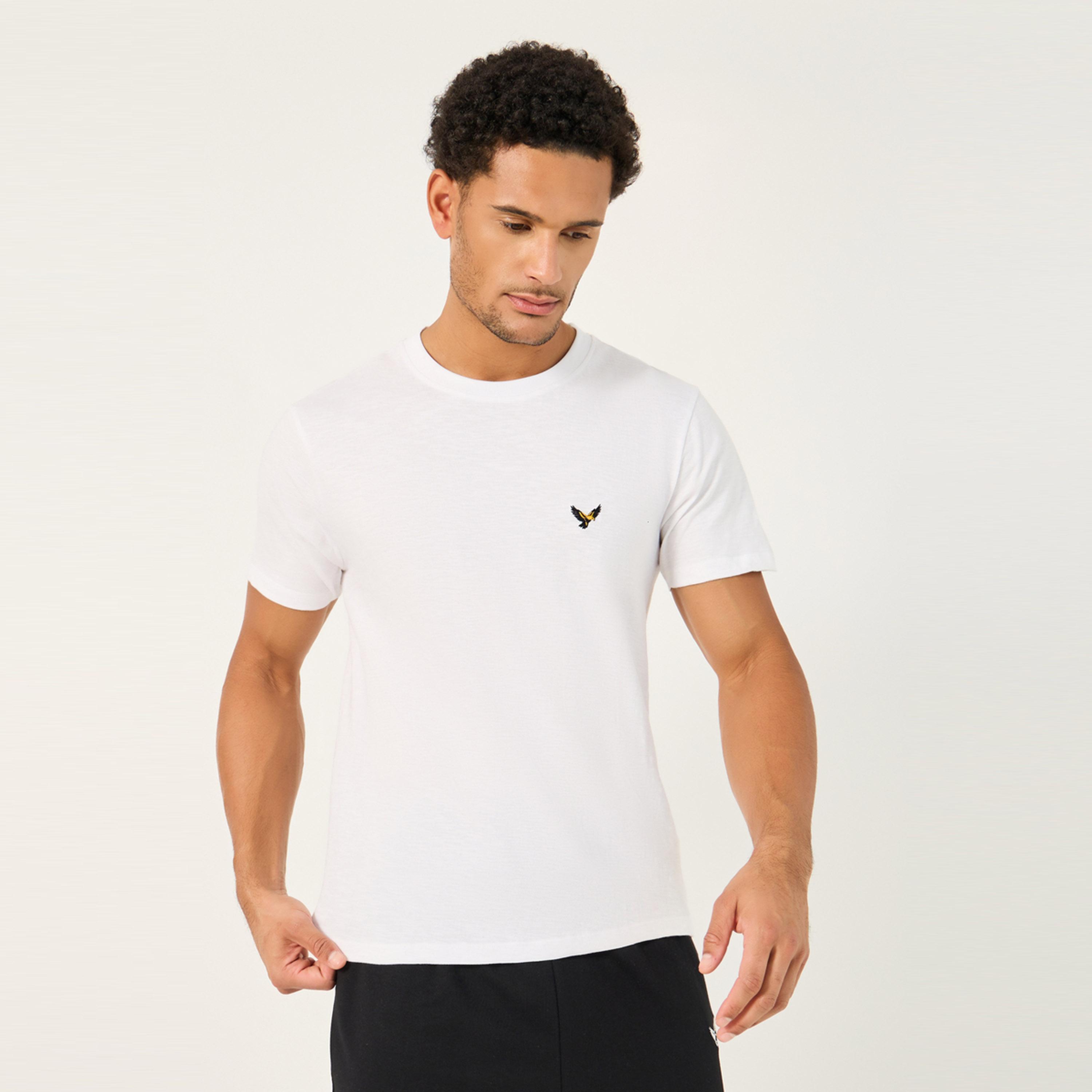 ستايلي - تي شيرت قطني عادي مطرز بنسر-men-clothing-tshirtsandpolos-tshirts-image-1