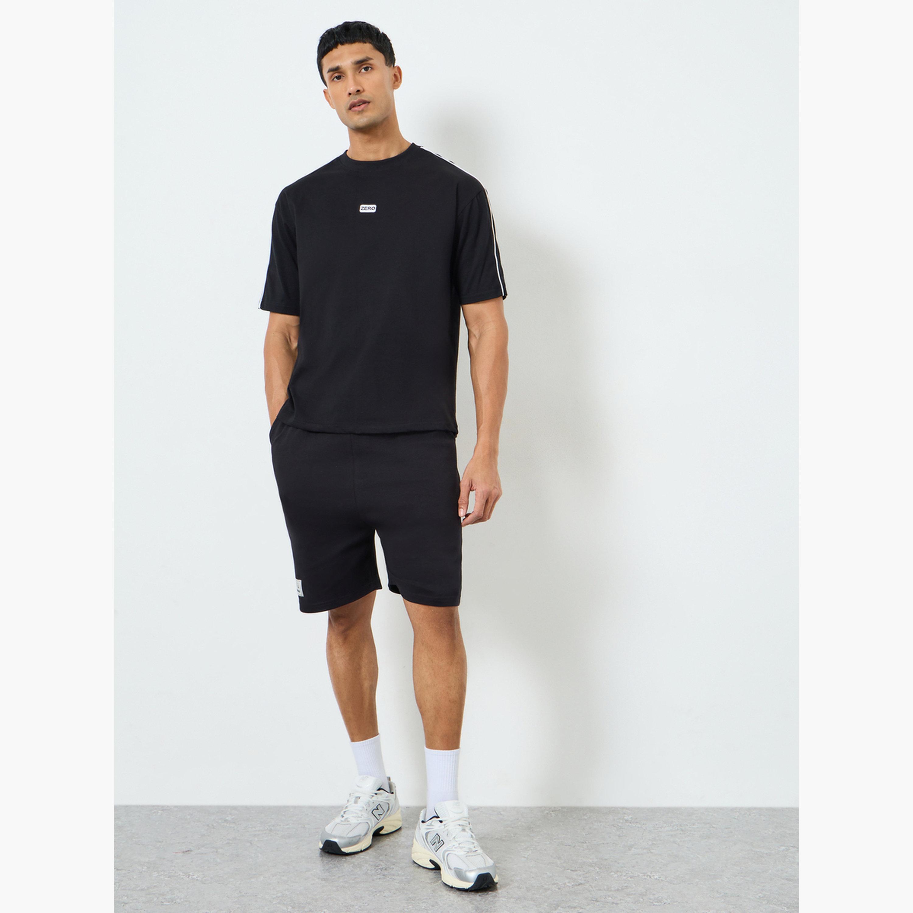Styli Men Black Shoulder Piping Detail Oversized T-Shirt-men-clothing-tshirtsandpolos-tshirts-image-2
