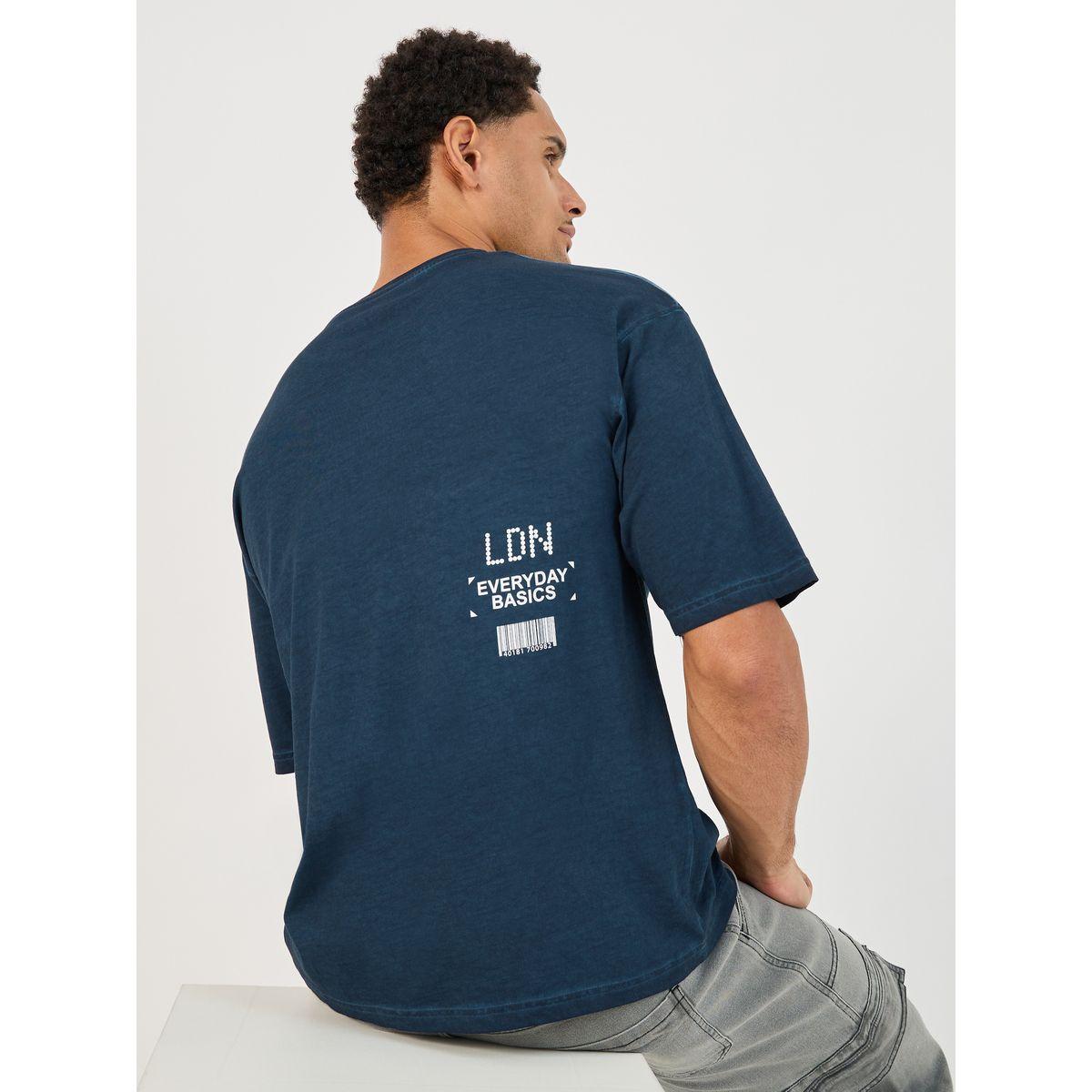 Styli Acid Washed Slogan Print Oversized T-Shirt-men-clothing-tshirtsandpolos-tshirts-image-1