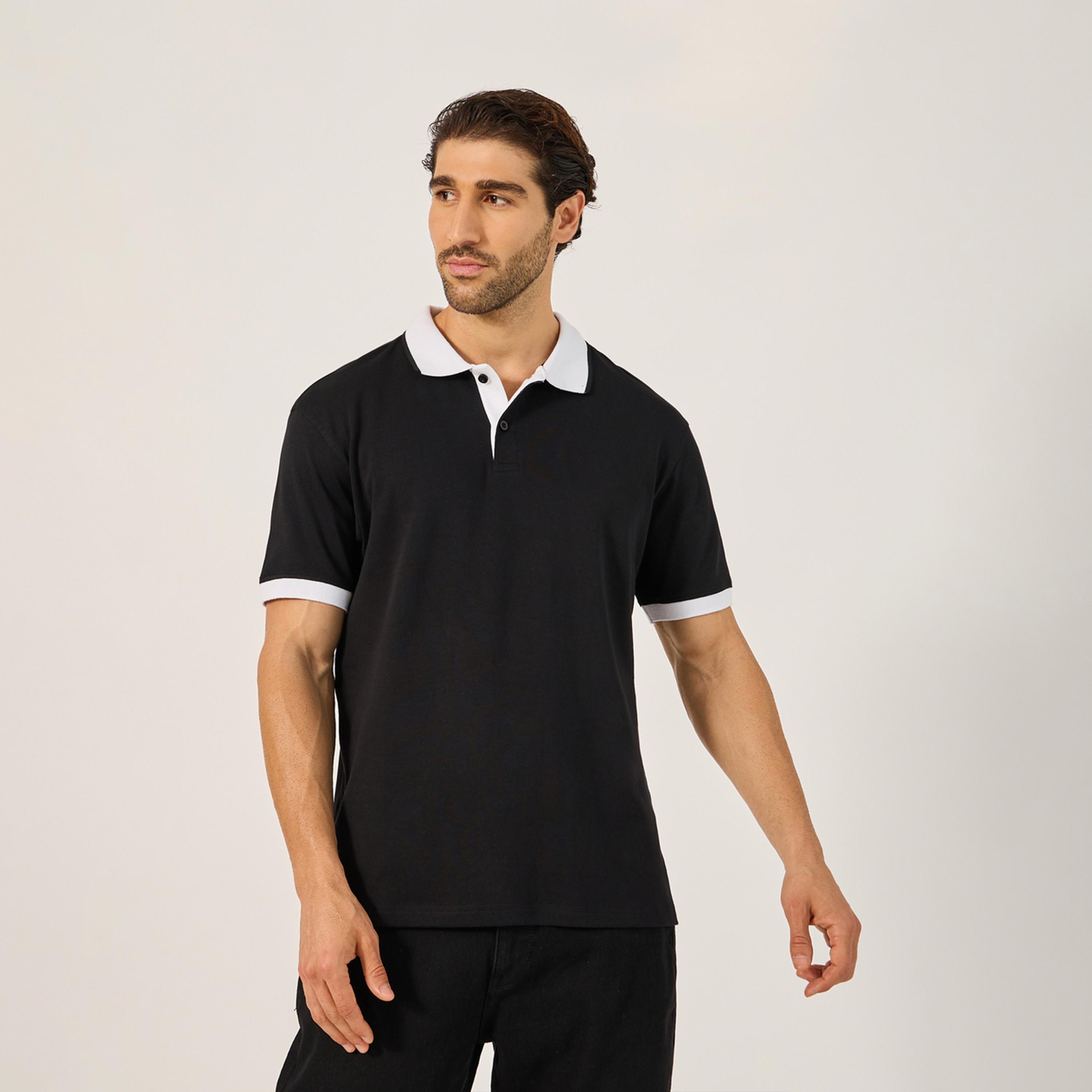 Styli Contrast Tipped Relaxed Fit Polo T-Shirt-men-clothing-tshirtsandpolos-polos-image-1