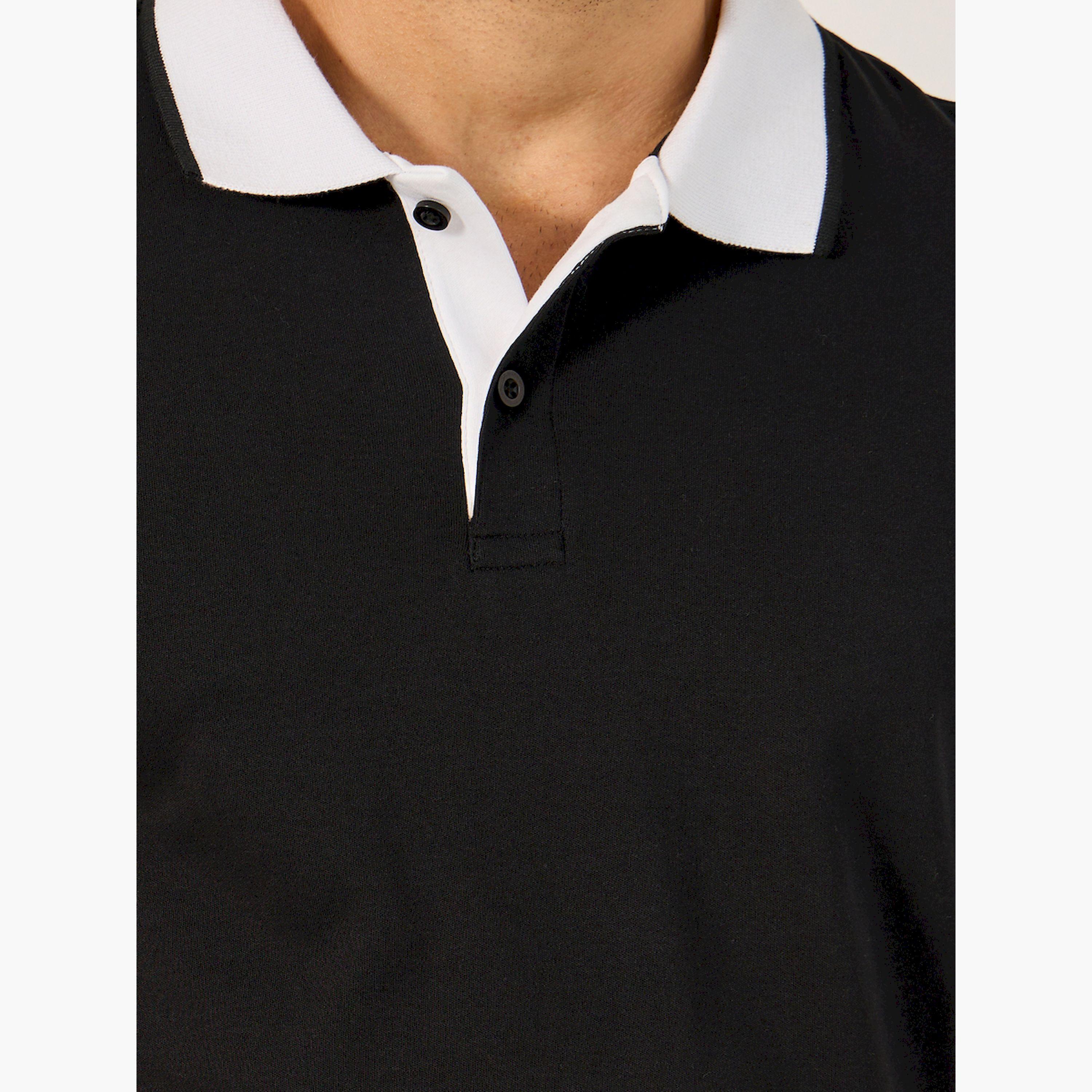ستايلي - تي شيرت بولو بقصّة مريحة وحواف متباينة اللون-men-clothing-tshirtsandpolos-polos-image-3