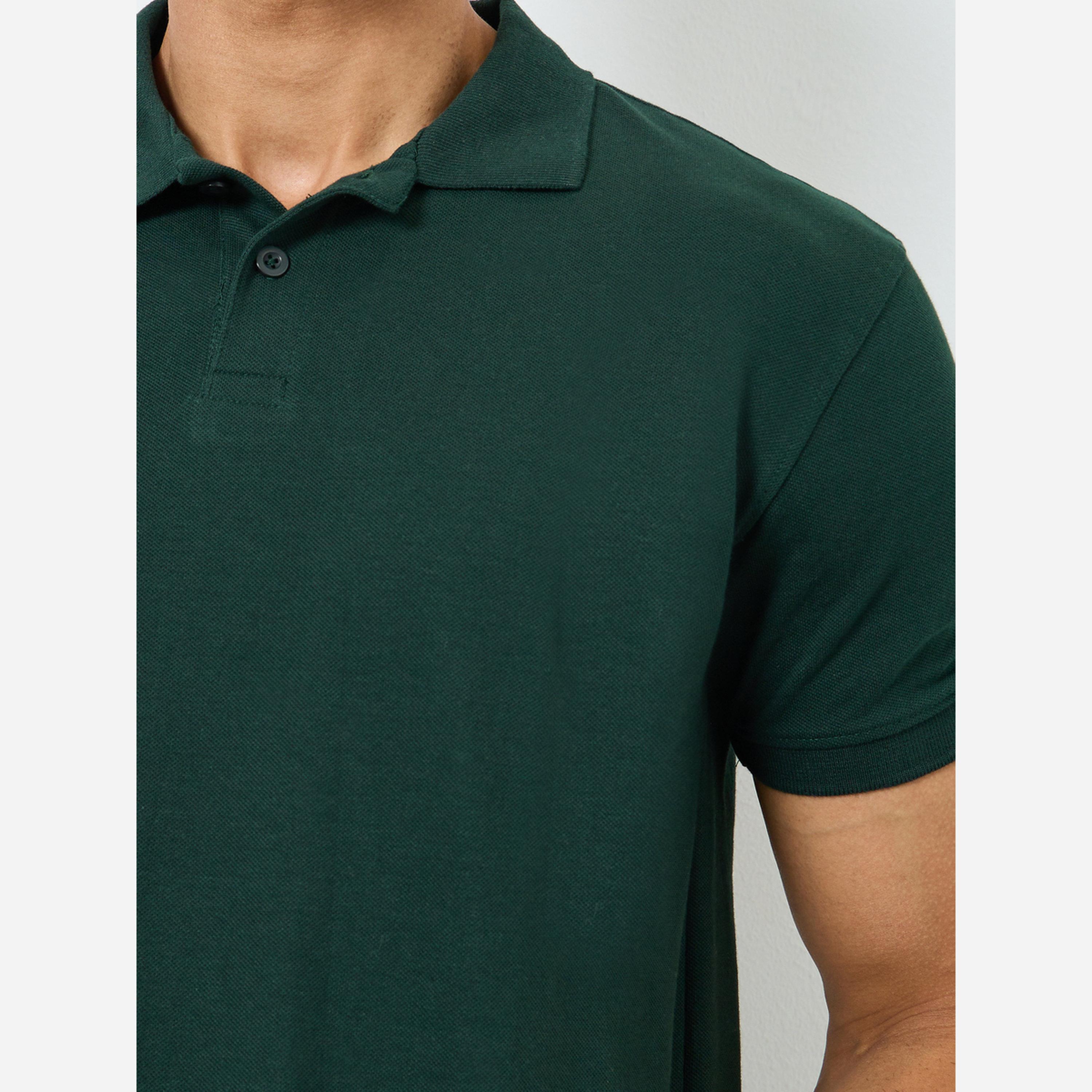 Styli Men Green Cotton Relaxed Fit Polo-men-clothing-tshirtsandpolos-polos-image-4