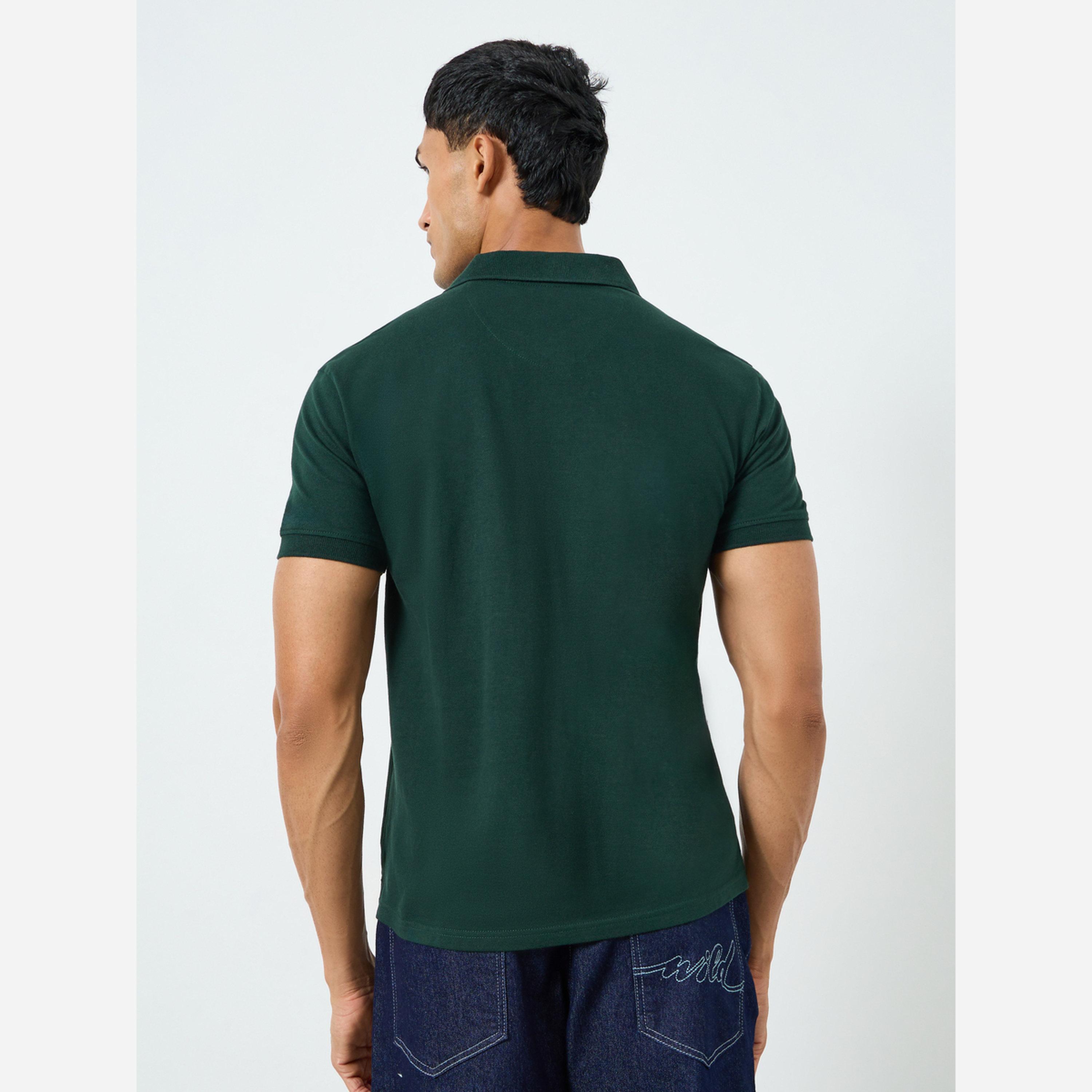 Styli Men Green Cotton Relaxed Fit Polo-men-clothing-tshirtsandpolos-polos-image-5