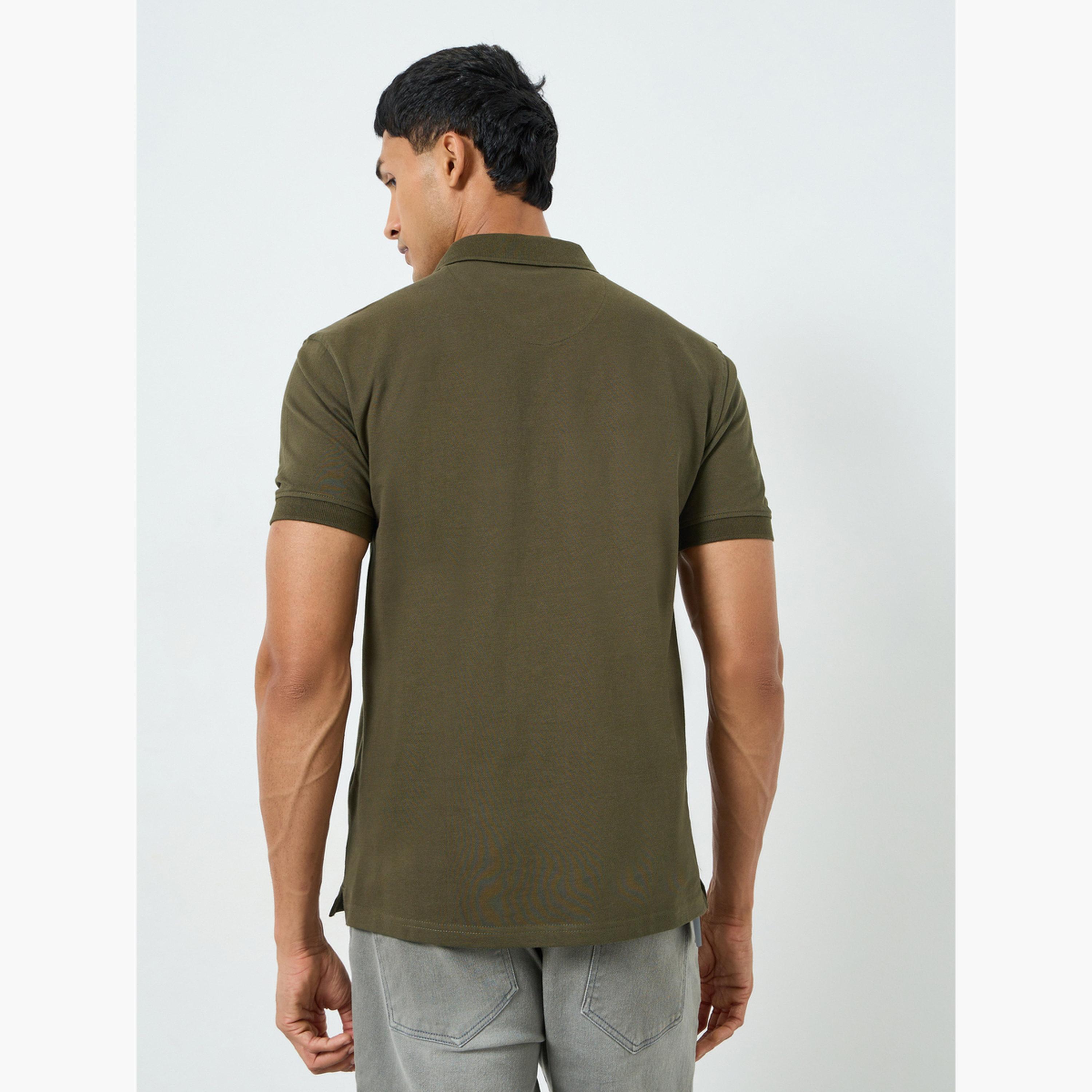 Styli Men Olive Green Relaxed Polo-men-clothing-tshirtsandpolos-polos-image-5