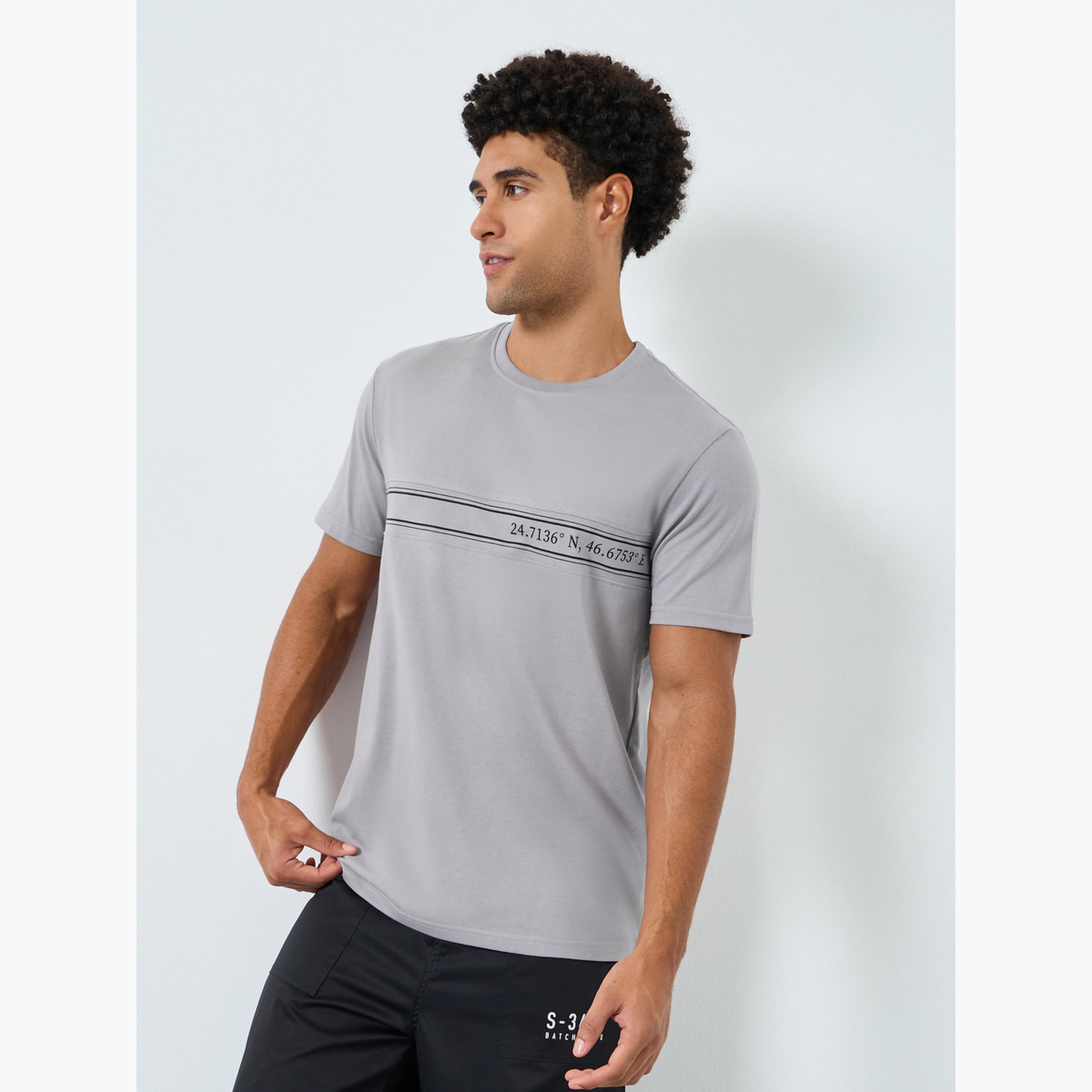 Styli Men Grey Graphic Print Crew Neck T-Shirt-men-clothing-tshirtsandpolos-tshirts-image-1