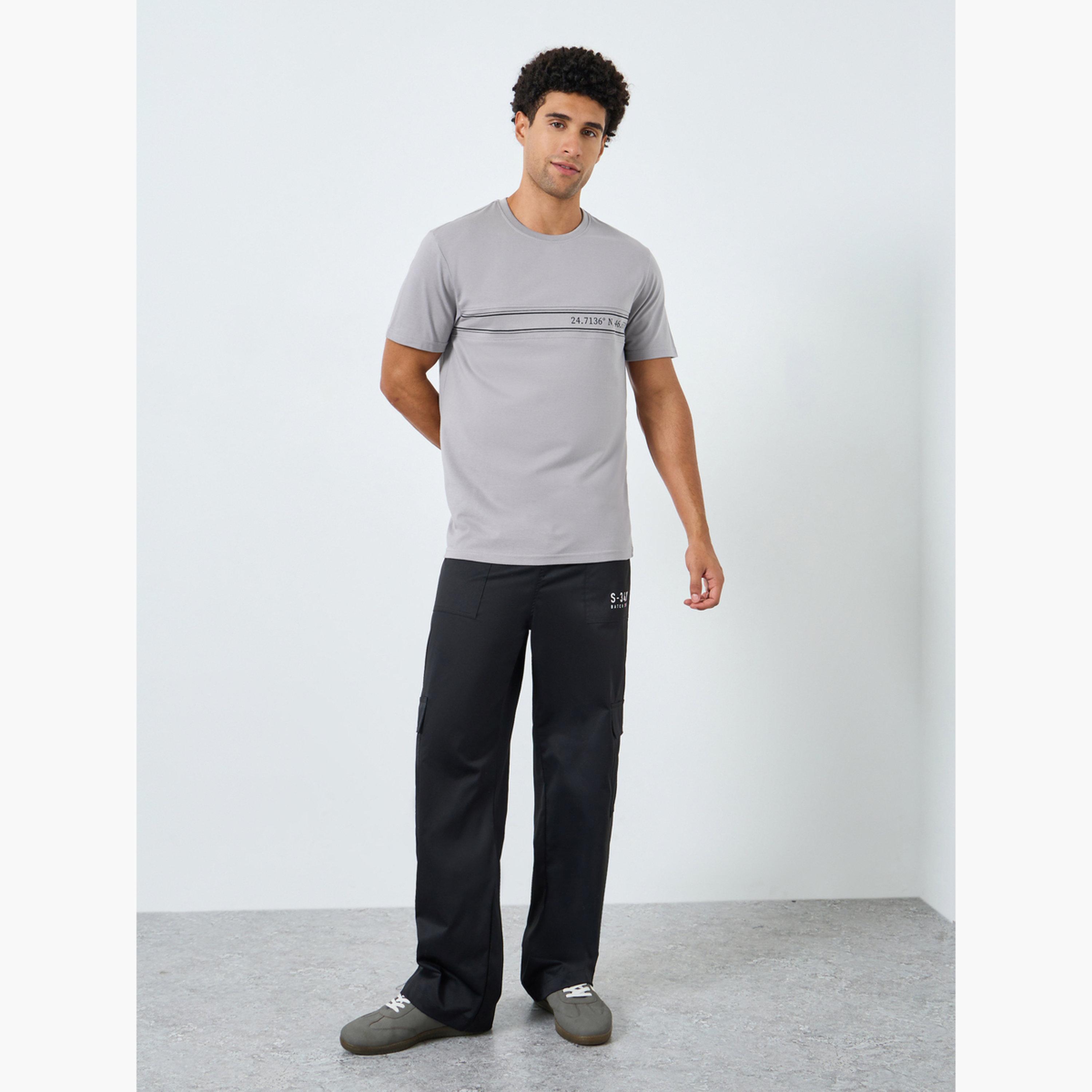 Styli Men Grey Graphic Print Crew Neck T-Shirt-men-clothing-tshirtsandpolos-tshirts-image-2