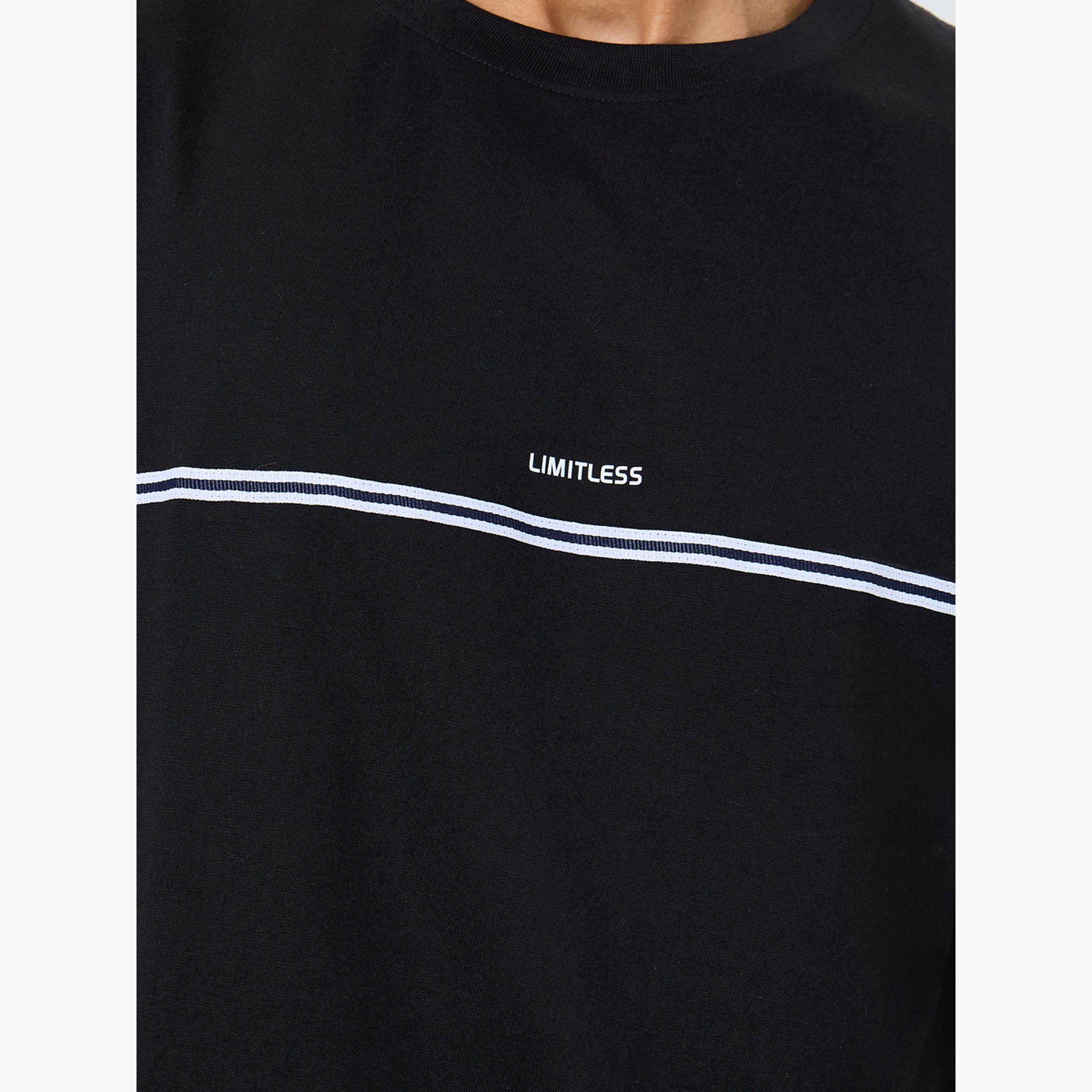 Styli Men Black Oversized Striped Crew Neck T-Shirt-men-clothing-tshirtsandpolos-tshirts-image-3