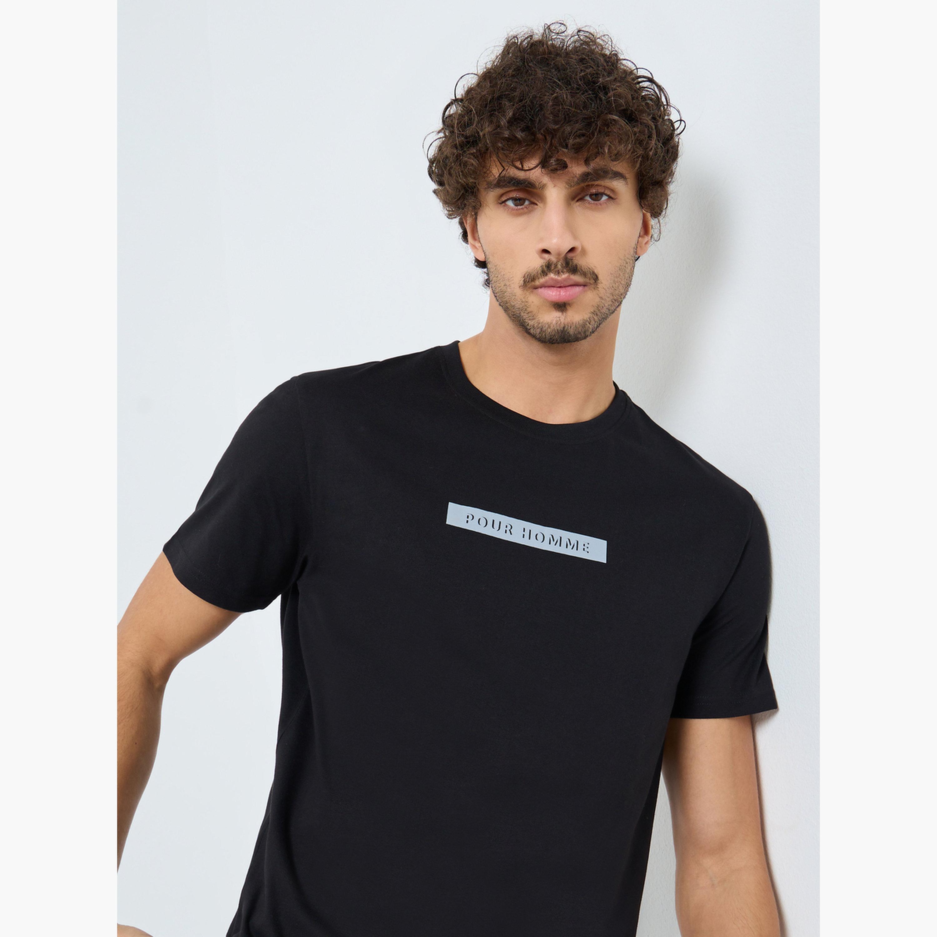 Styli Men Black Printed Crew Neck T-Shirt-men-clothing-tshirtsandpolos-tshirts-image-3