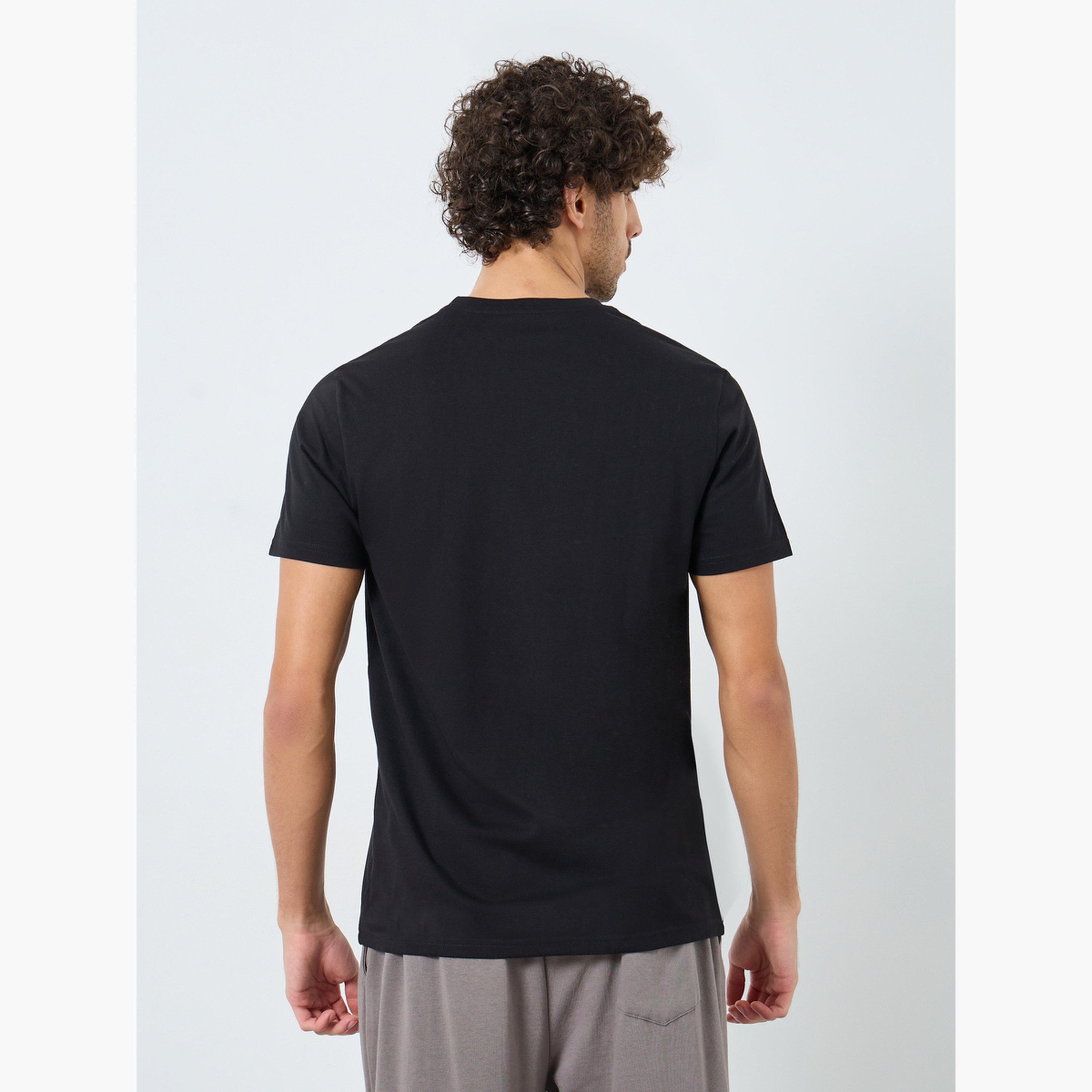 Styli Men Black Printed Crew Neck T-Shirt-men-clothing-tshirtsandpolos-tshirts-image-5