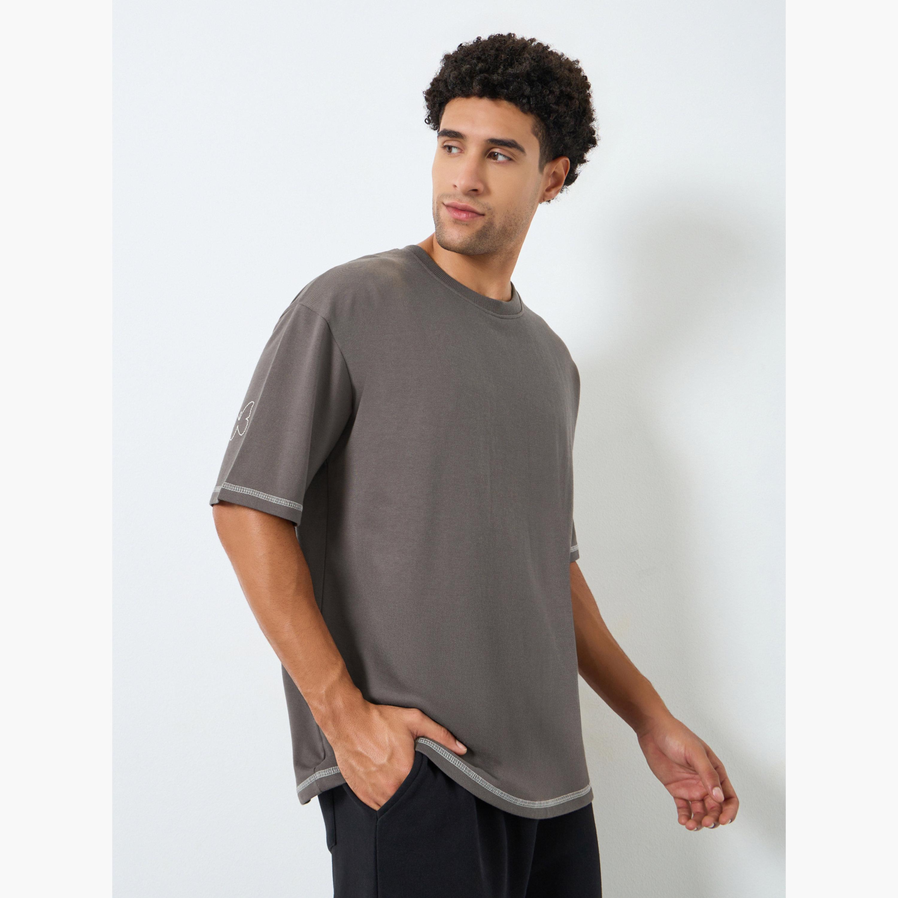 Styli Men Brown Oversized Slogan T-Shirt-men-clothing-tshirtsandpolos-tshirts-image-1