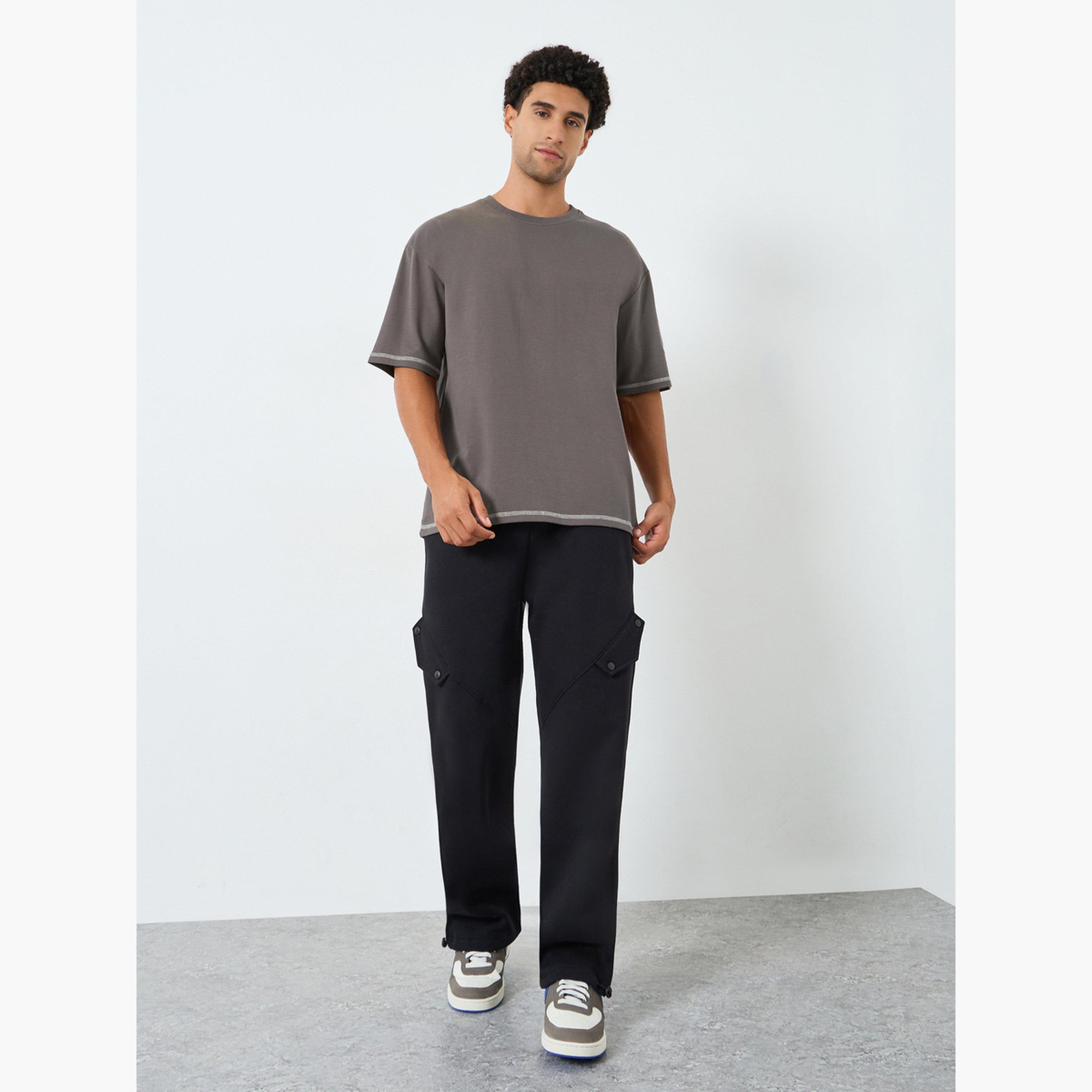 Styli Men Brown Oversized Slogan T-Shirt-men-clothing-tshirtsandpolos-tshirts-image-2