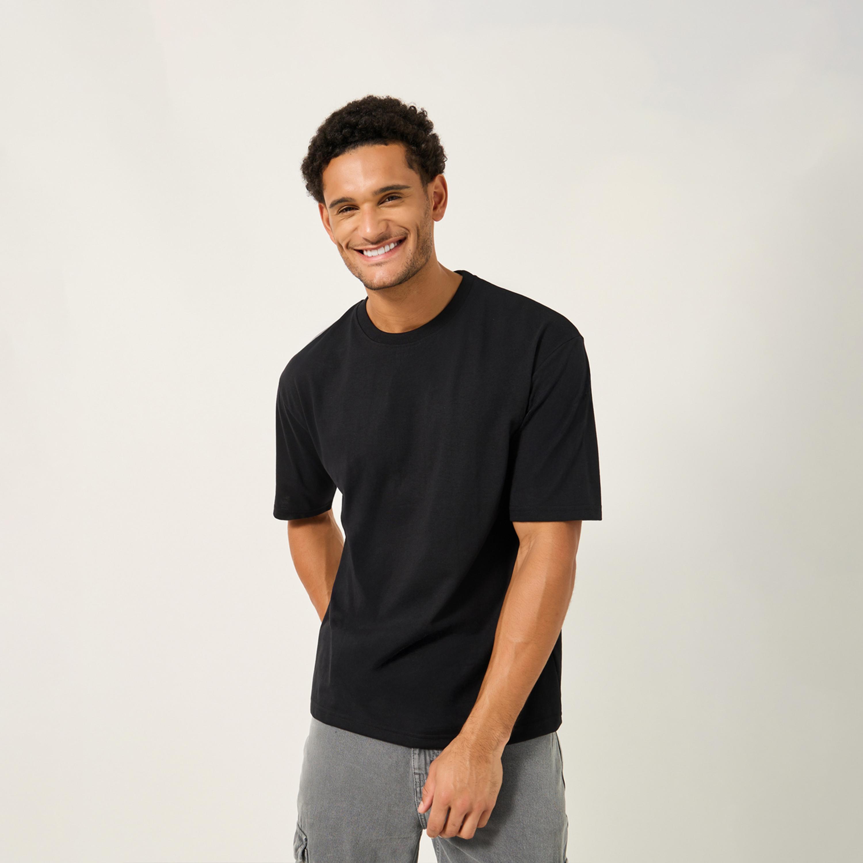 Styli Slogan Print Oversized Crew Neck T-Shirt-men-clothing-tshirtsandpolos-tshirts-image-1