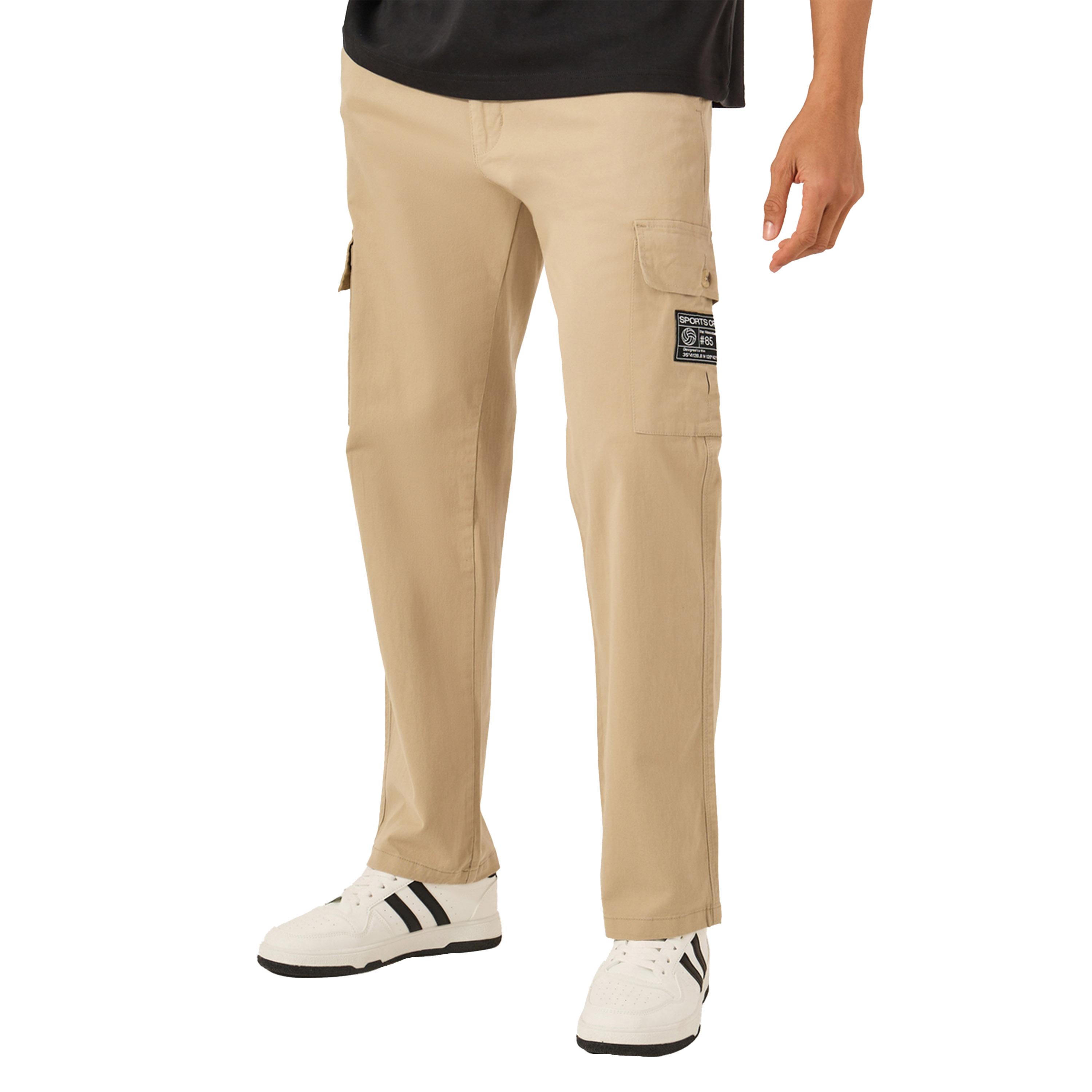 ستايلي - بنطال كارغو مريح مع تفاصيل شارة-men-clothing-bottoms-joggers-image-2