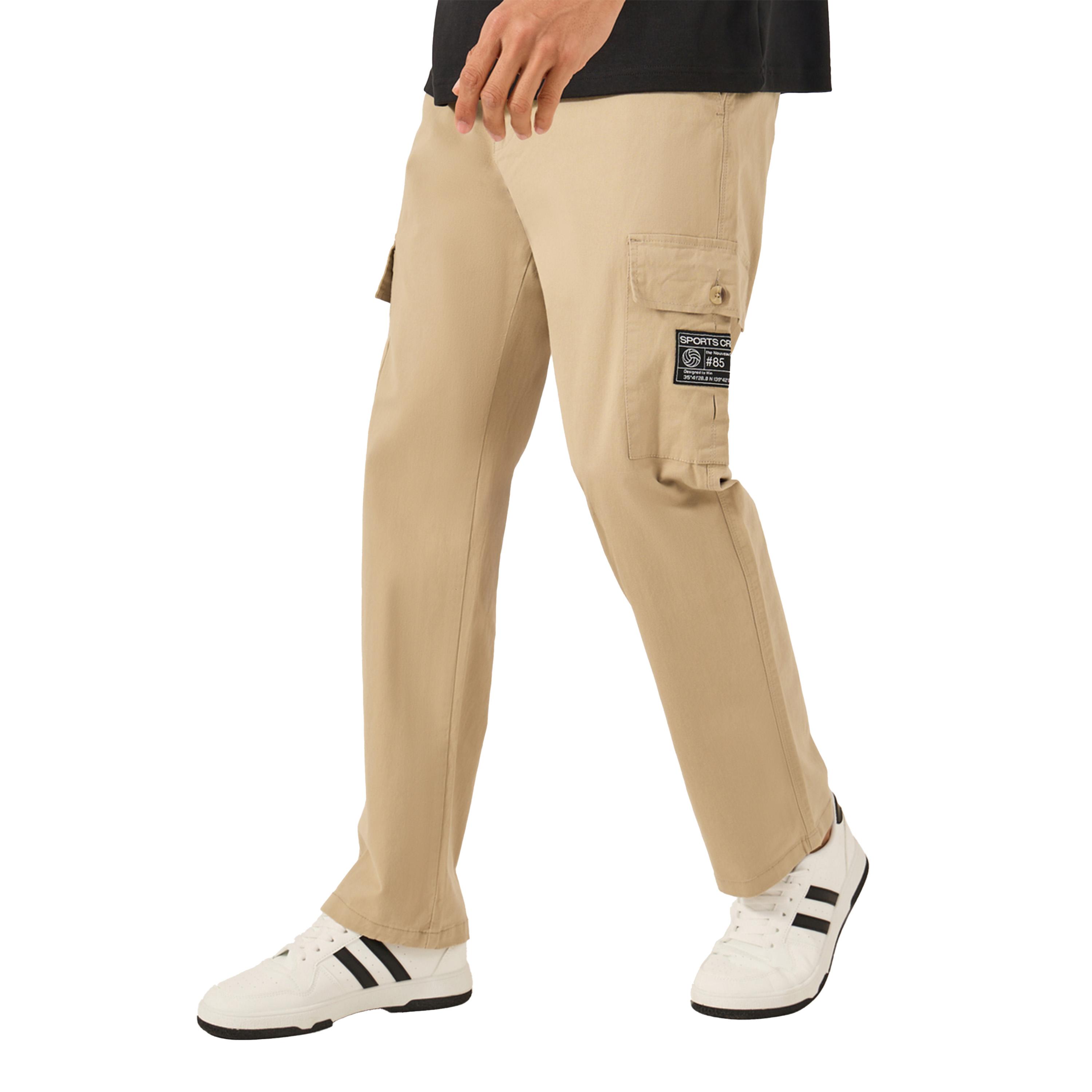 ستايلي - بنطال كارغو مريح مع تفاصيل شارة-men-clothing-bottoms-joggers-image-3