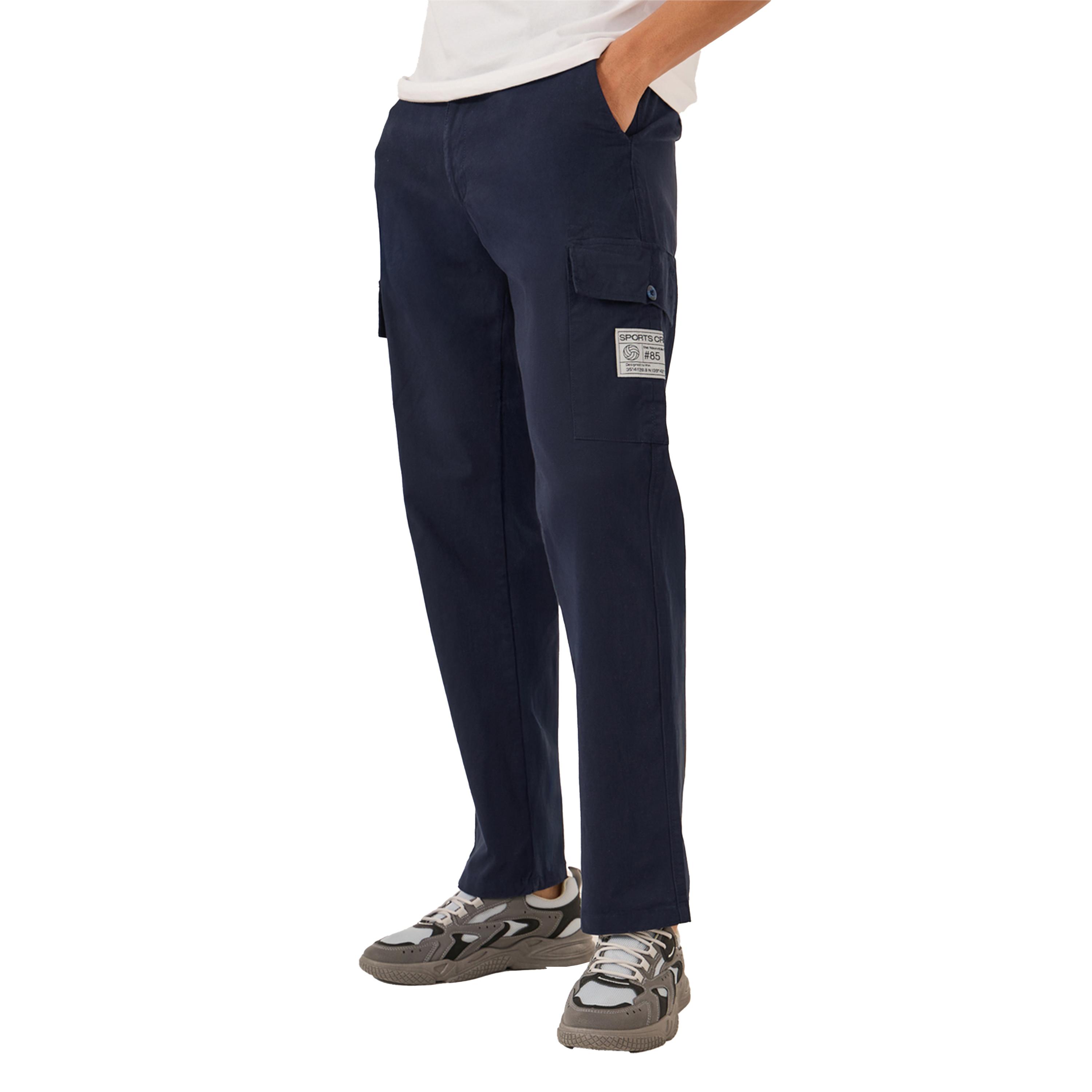 Styli Relaxed Fit Cargo Pants with Badge Detail-men-clothing-bottoms-joggers-image-1