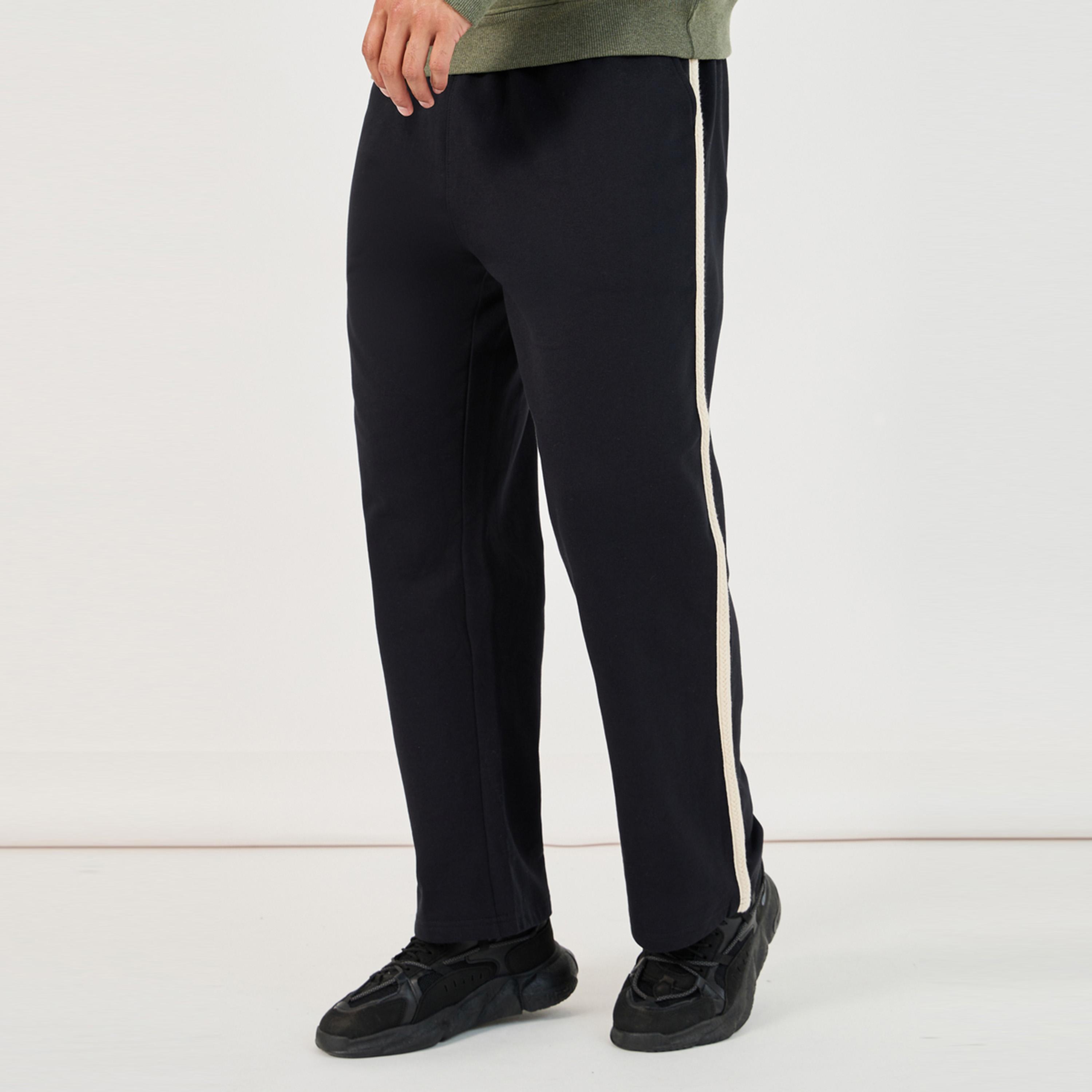 Styli Side Embroidered Tape Detail Oversized Joggers with Drawstring-men-clothing-bottoms-joggers-image-1