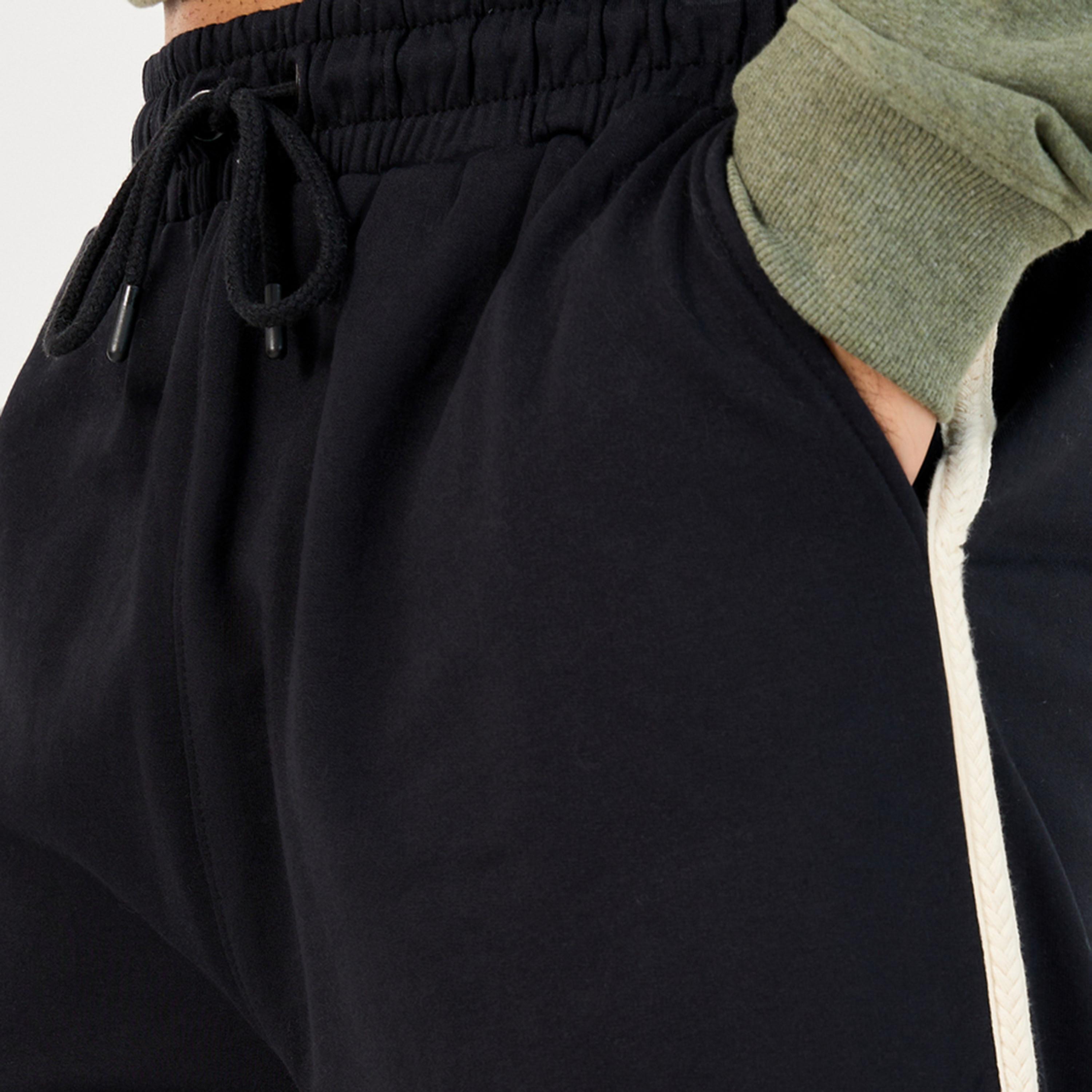 Styli Side Embroidered Tape Detail Oversized Joggers with Drawstring-men-clothing-bottoms-joggers-image-3