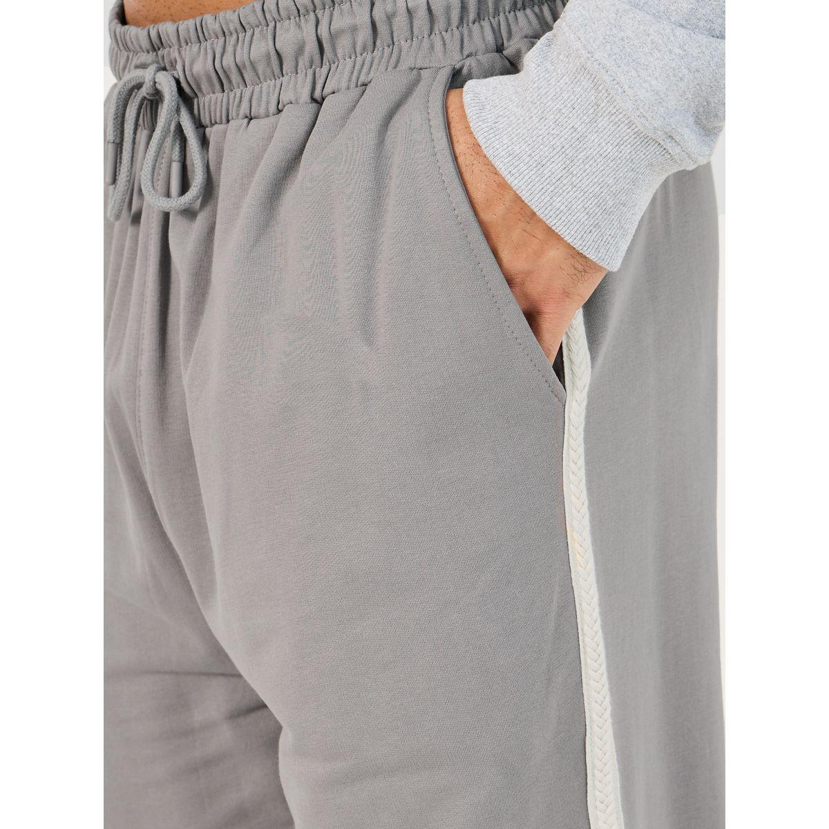 Styli Side Lace Detail Open Hem Oversized Joggers-men-clothing-bottoms-joggers-image-3